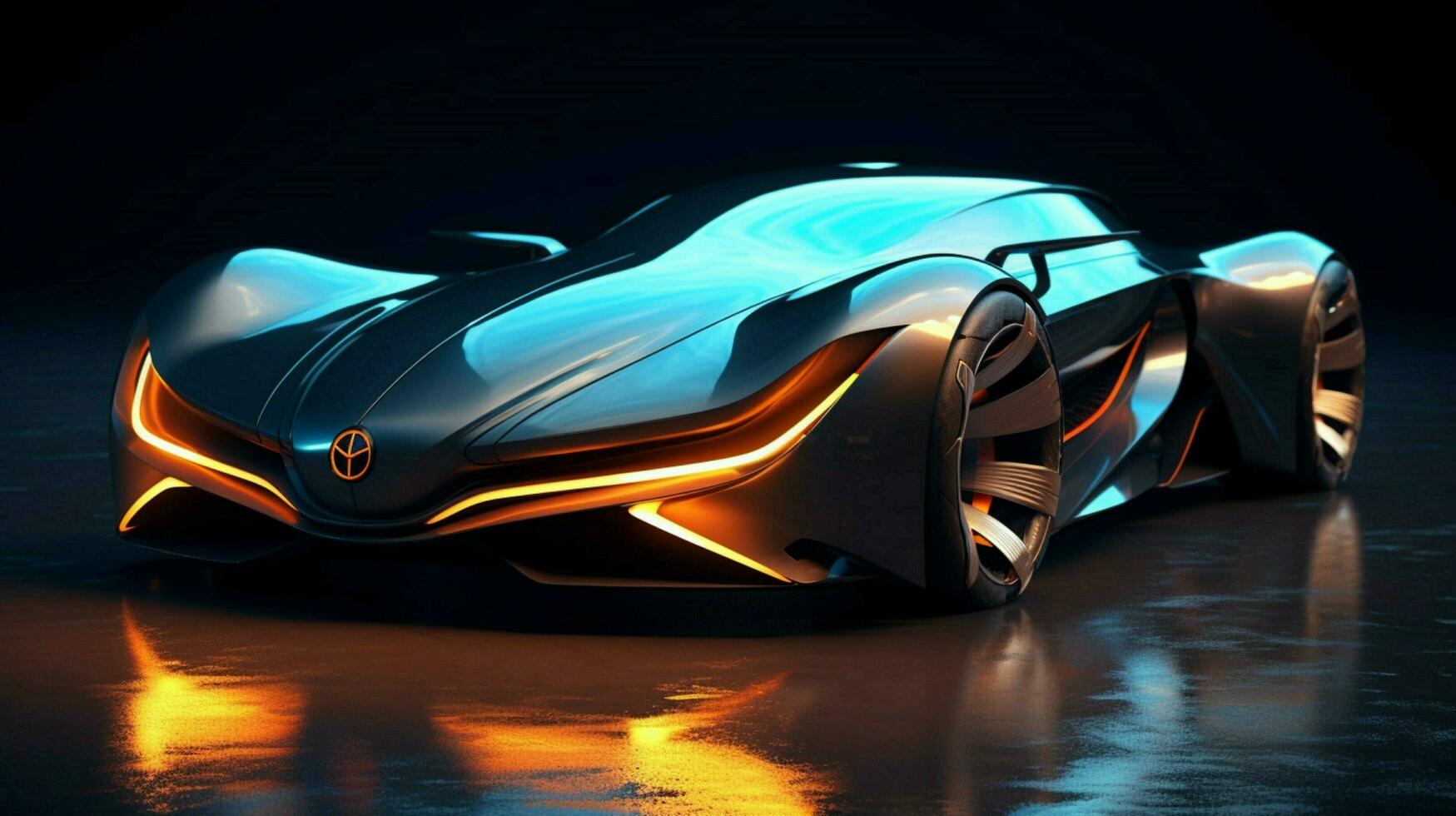 un futurista coche con un futurista diseño foto