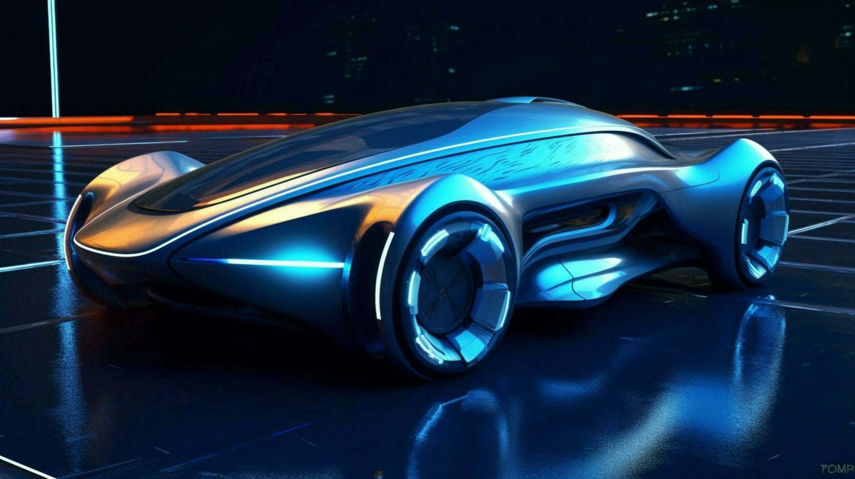 un futurista coche con un futurista diseño foto