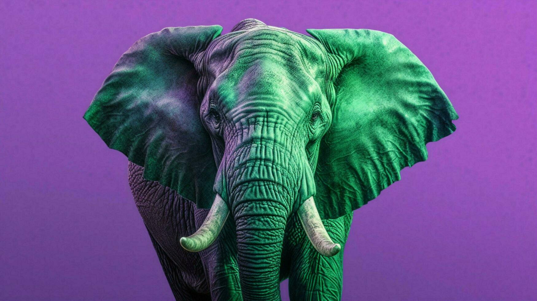 a green elephant with a purple background 30648683 Stock Photo at Vecteezy
