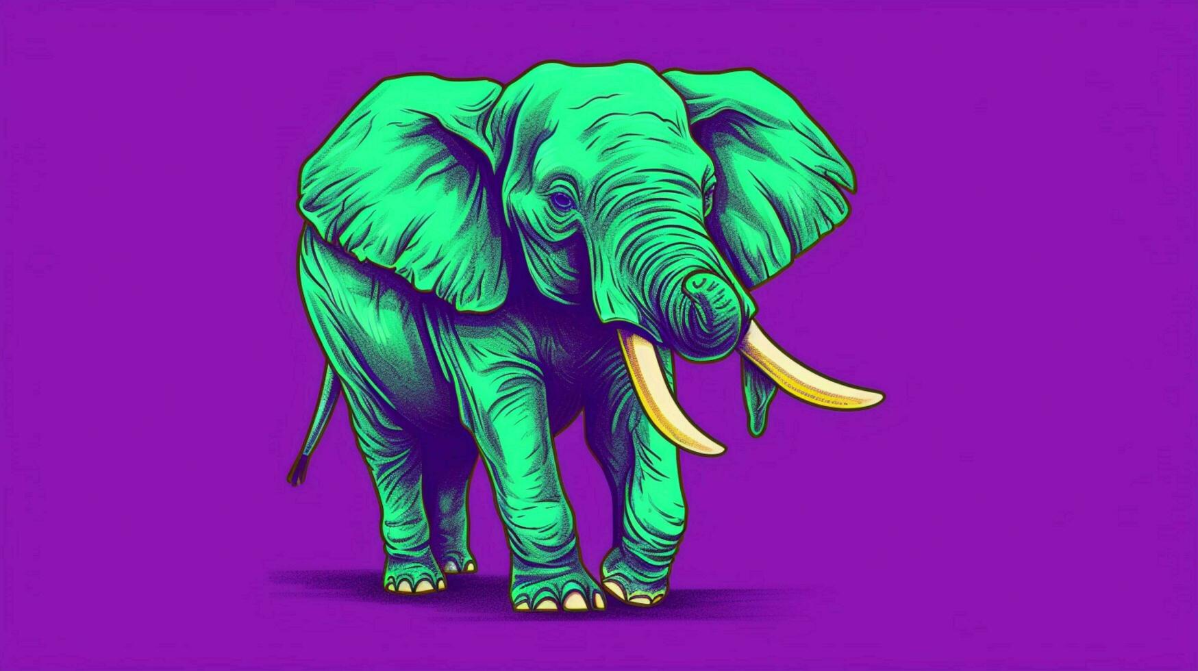 a green elephant with a purple background 30648692 Stock Photo at Vecteezy