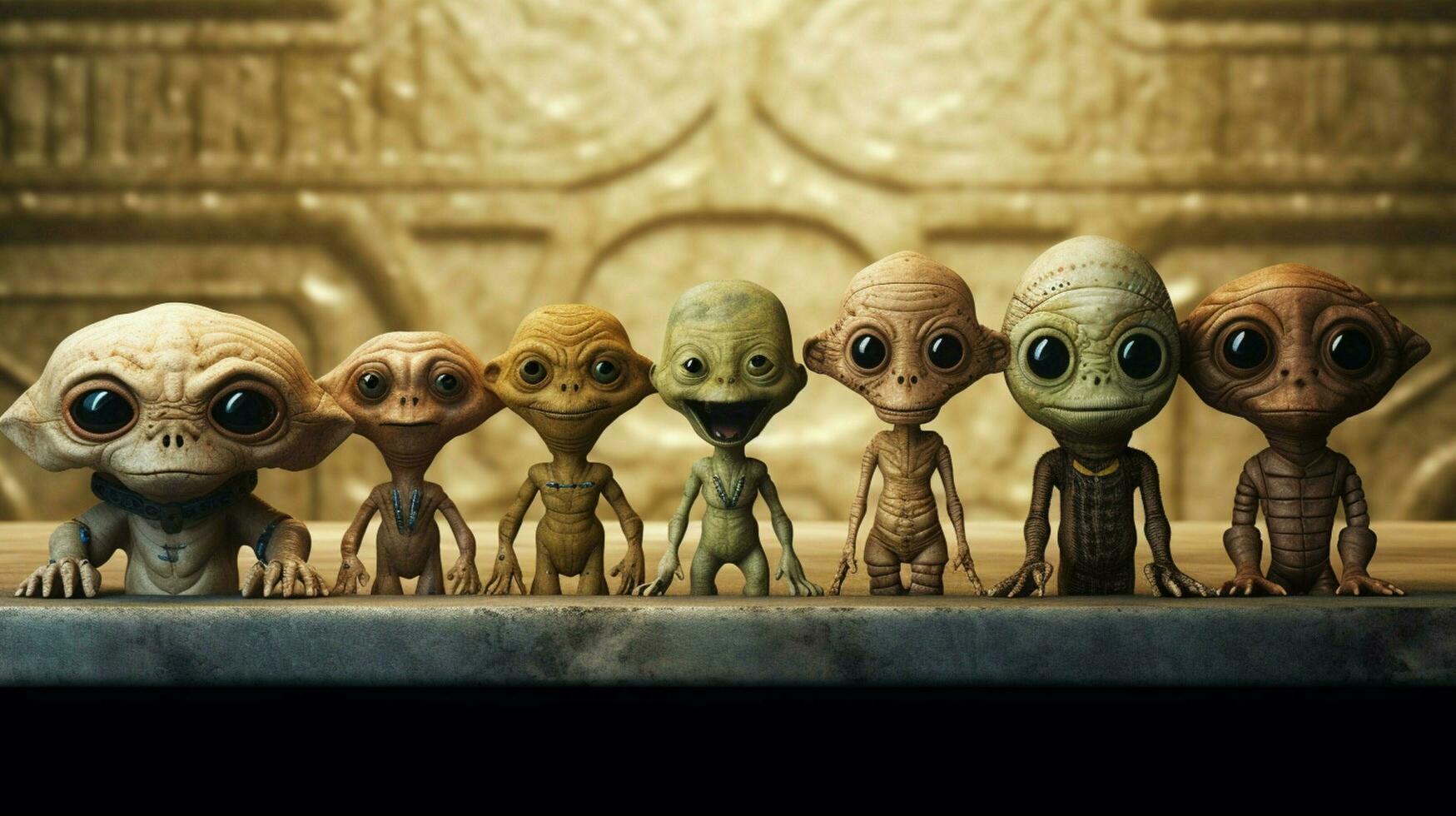 a lineup of diverse aliens each with its own unique photo