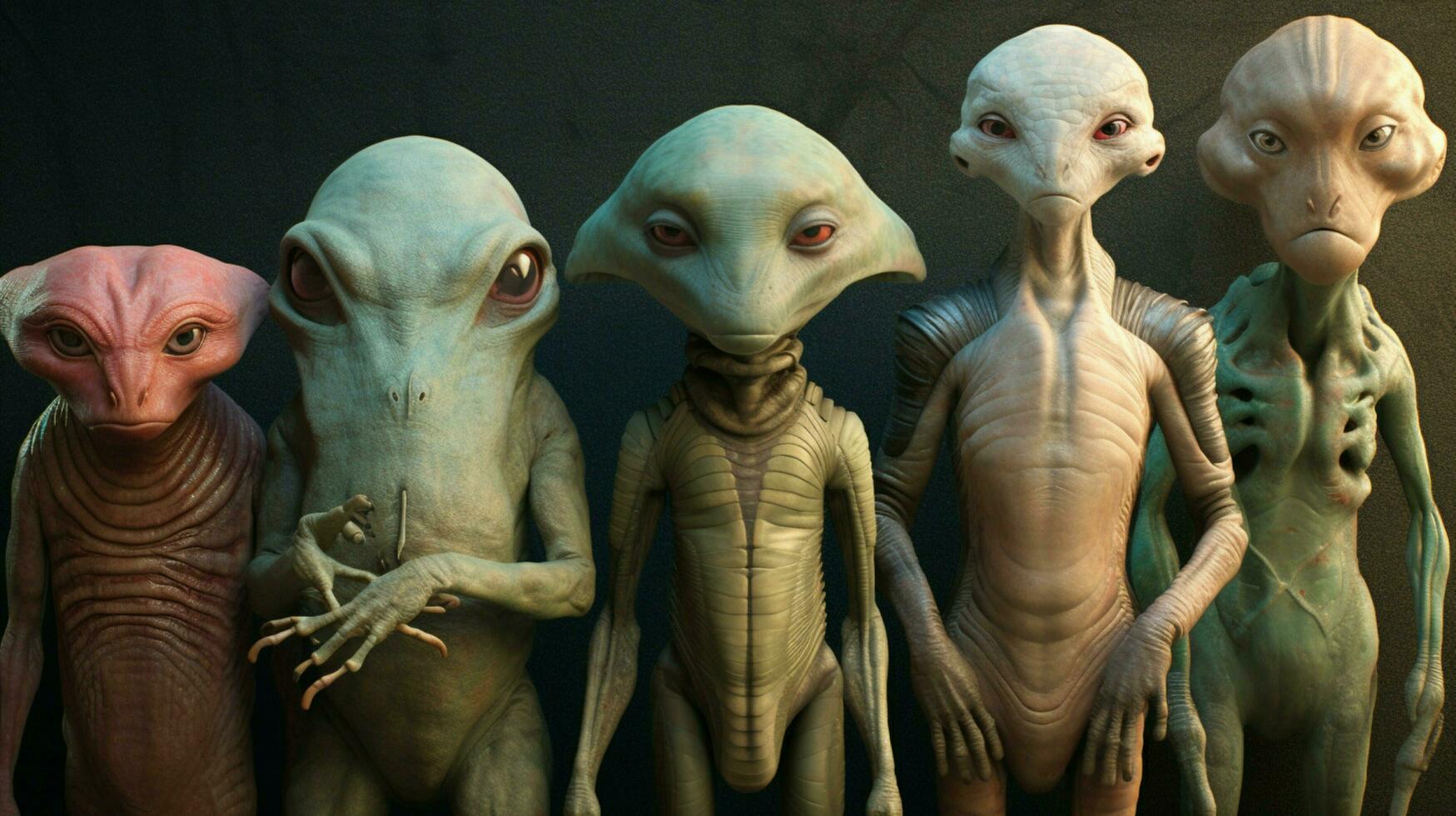 a lineup of diverse aliens each with its own unique photo