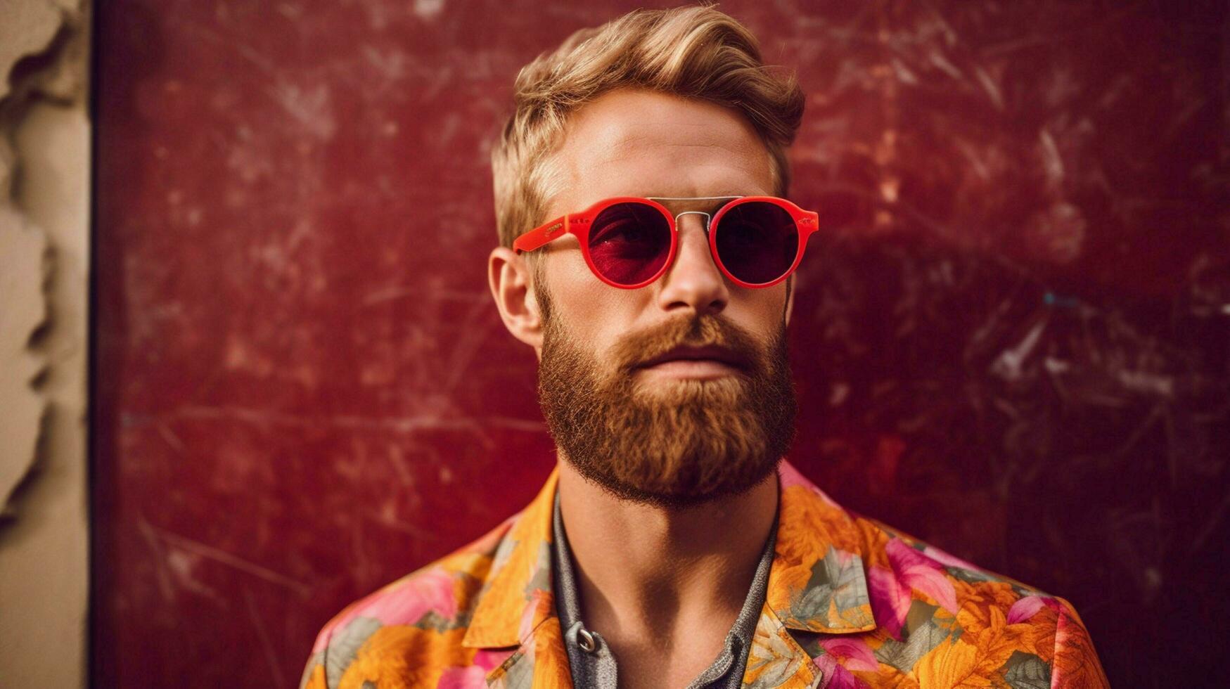 un hombre vistiendo Gafas de sol desde el marca alor foto