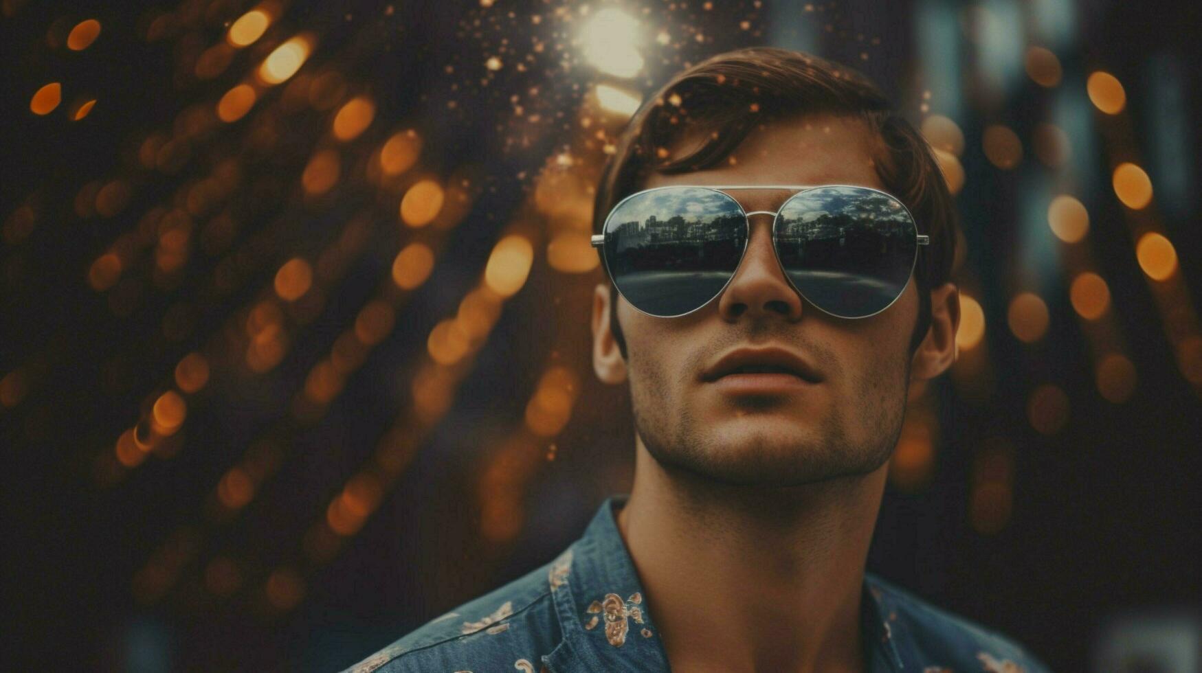 a man wearing sunglasses with the word polaris on photo