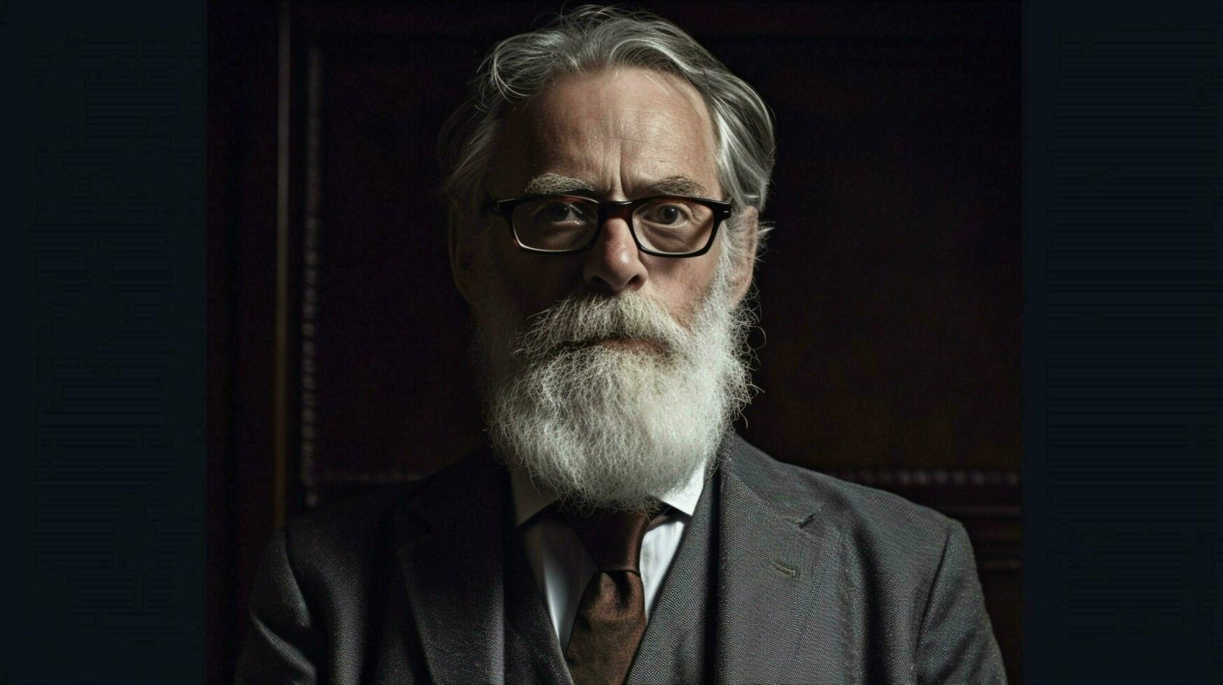 a man with a grey beard and glasses is shown photo