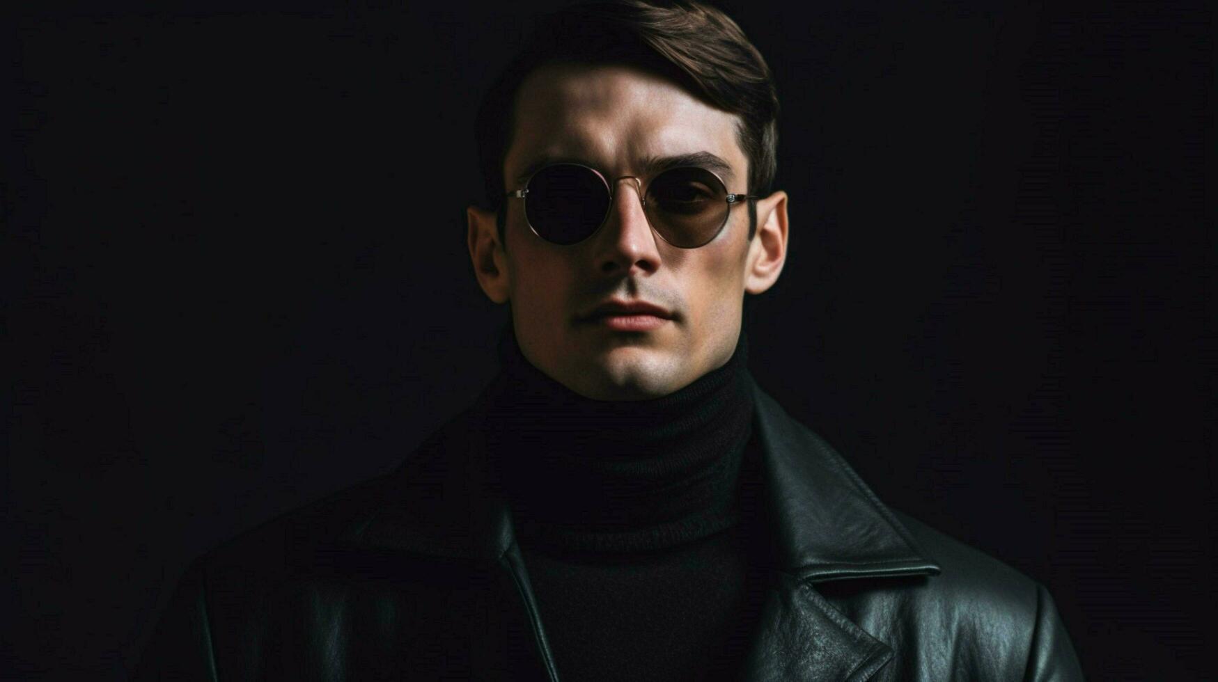 a man with glasses and a black turtleneck photo