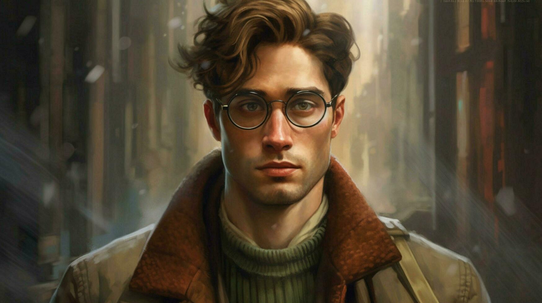 a man with glasses and a brown sweater photo