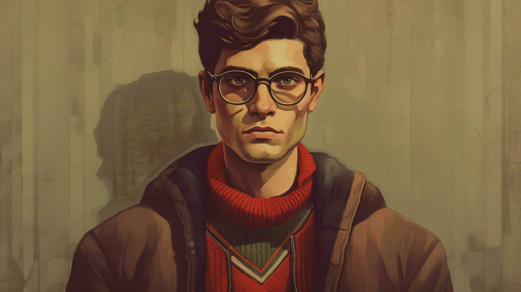 a man with glasses and a sweater photo