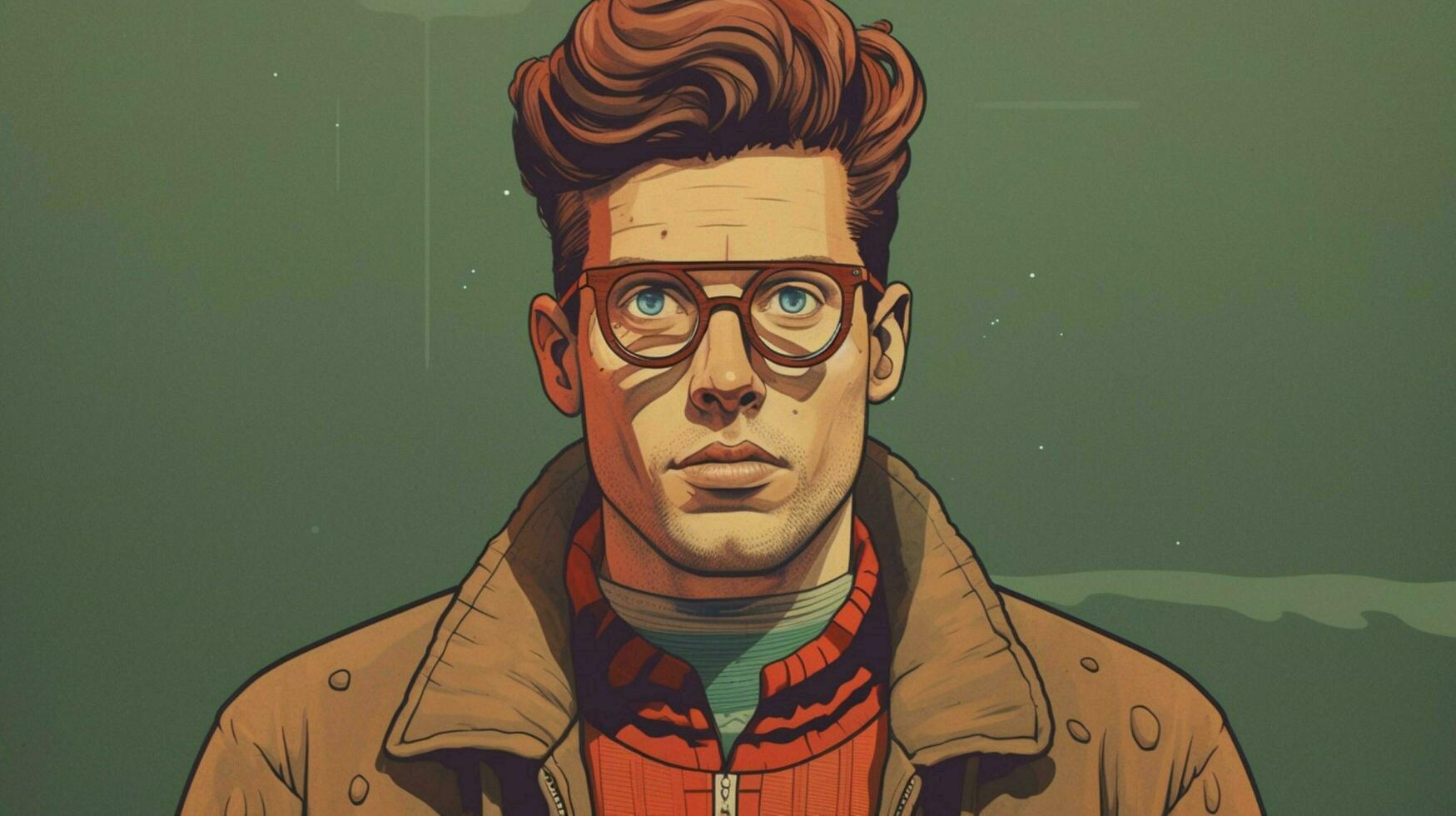 a man with glasses and a sweater photo