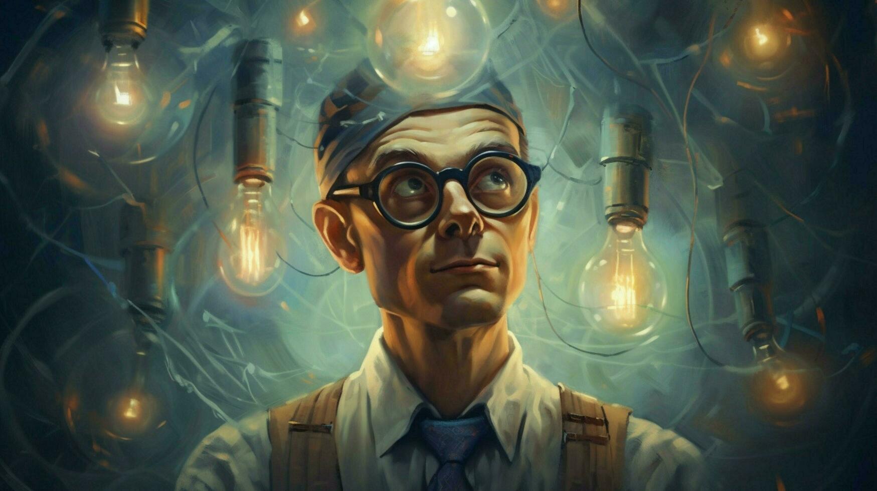 a man with glasses that says a good idea photo