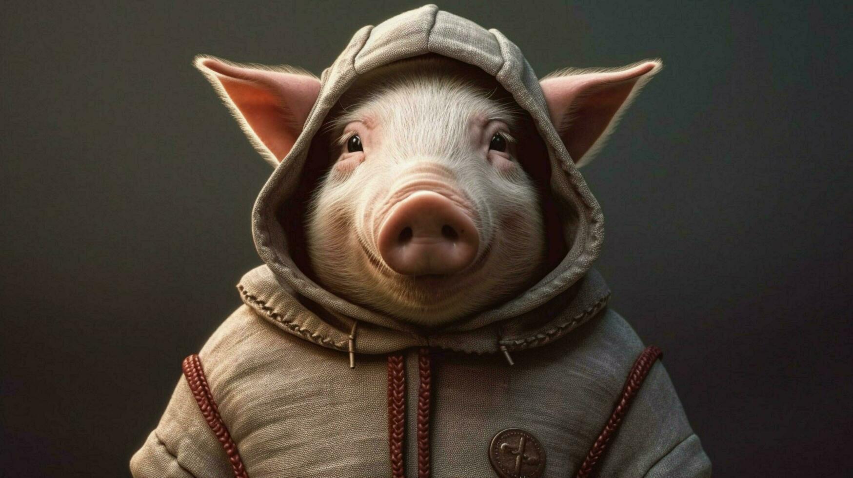 a pig wearing a hoodie that saysarmadilloon it photo