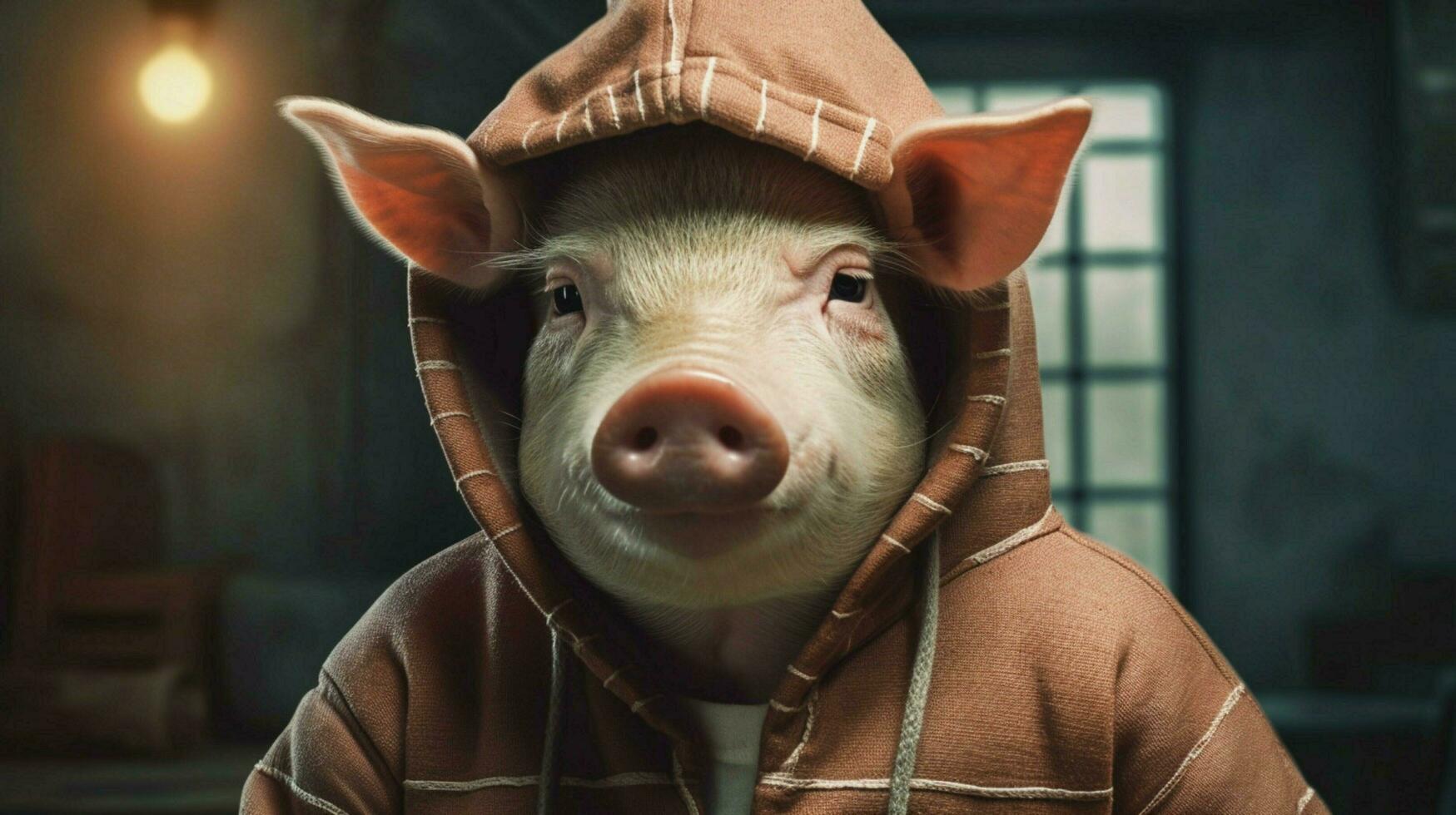 a pig wearing a hoodie that saysarmadilloon it photo