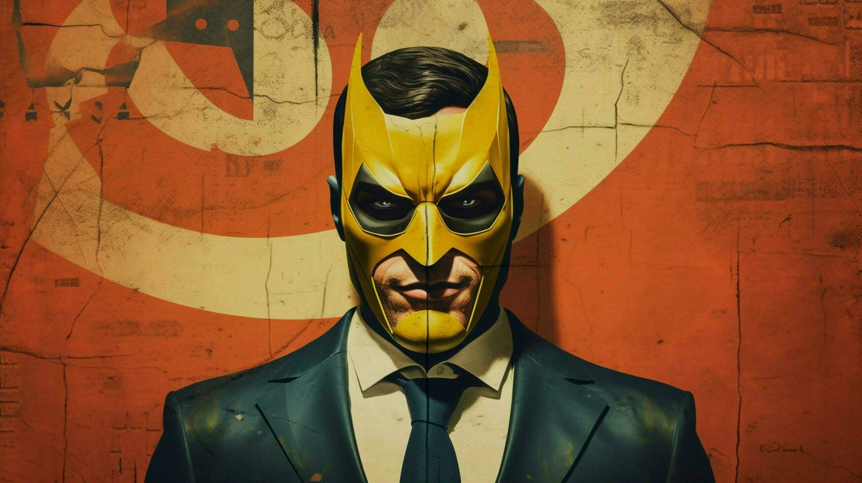 a poster for a comic book character with a mask photo