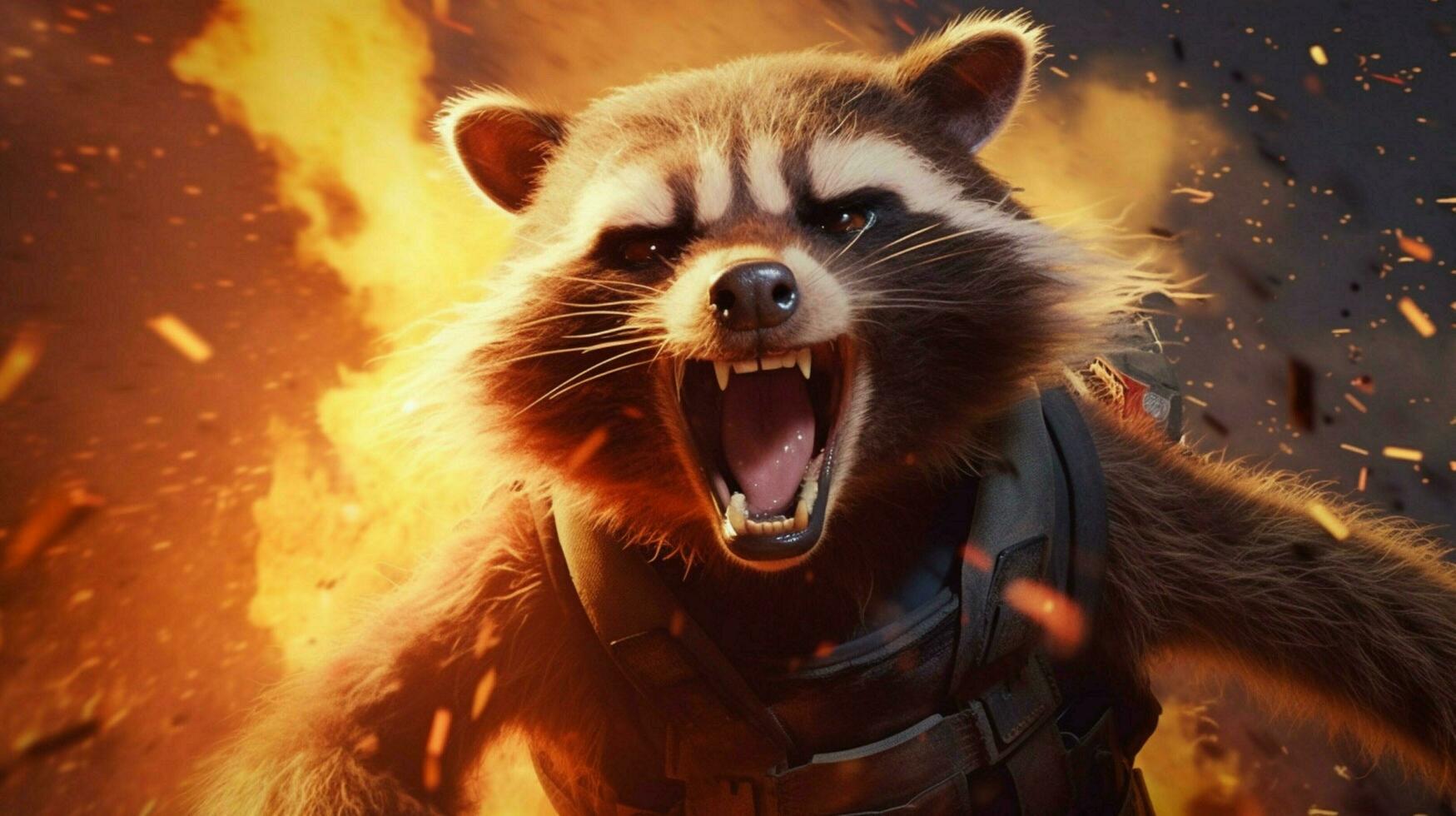 a poster for a rocket raccoon photo