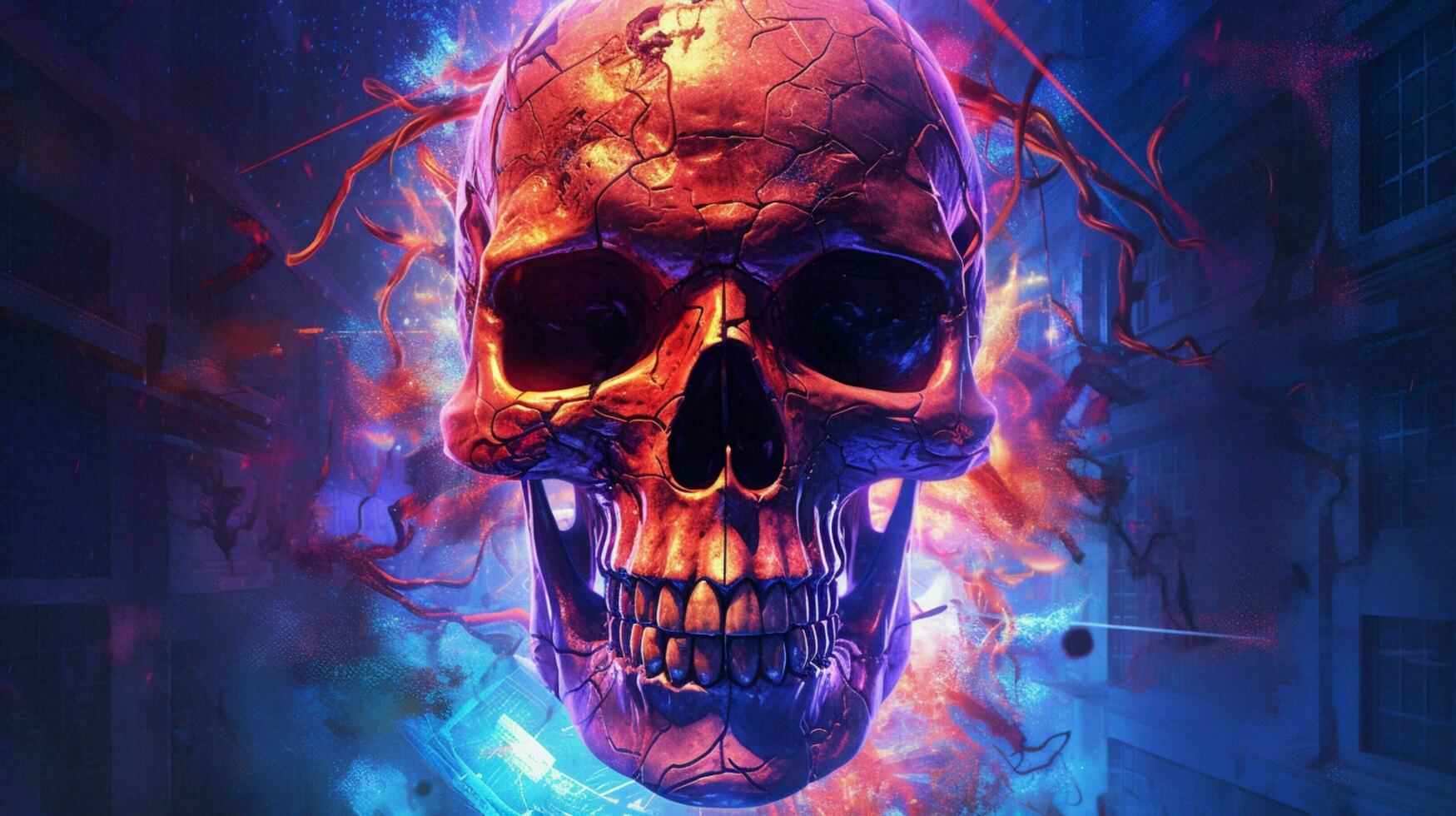 a poster for a video game called the skull photo