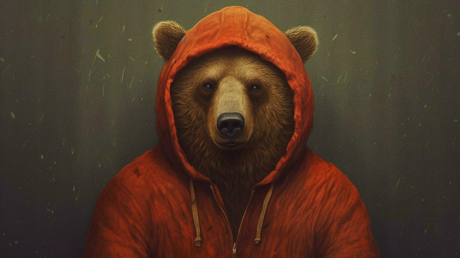 a poster of a bear with a hoodie that saysi love photo