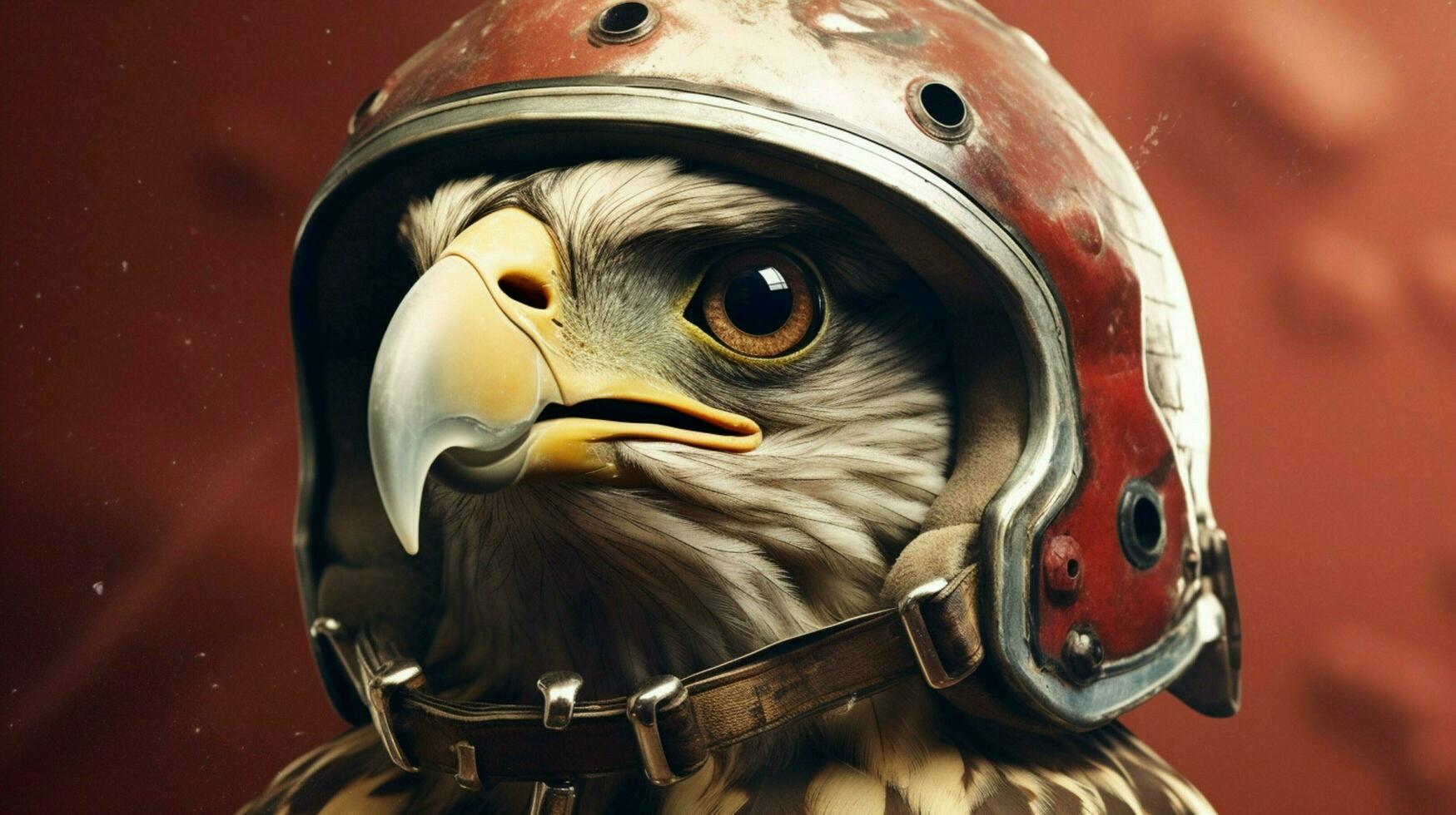 a poster of a falcon with a helmet and a helmet photo