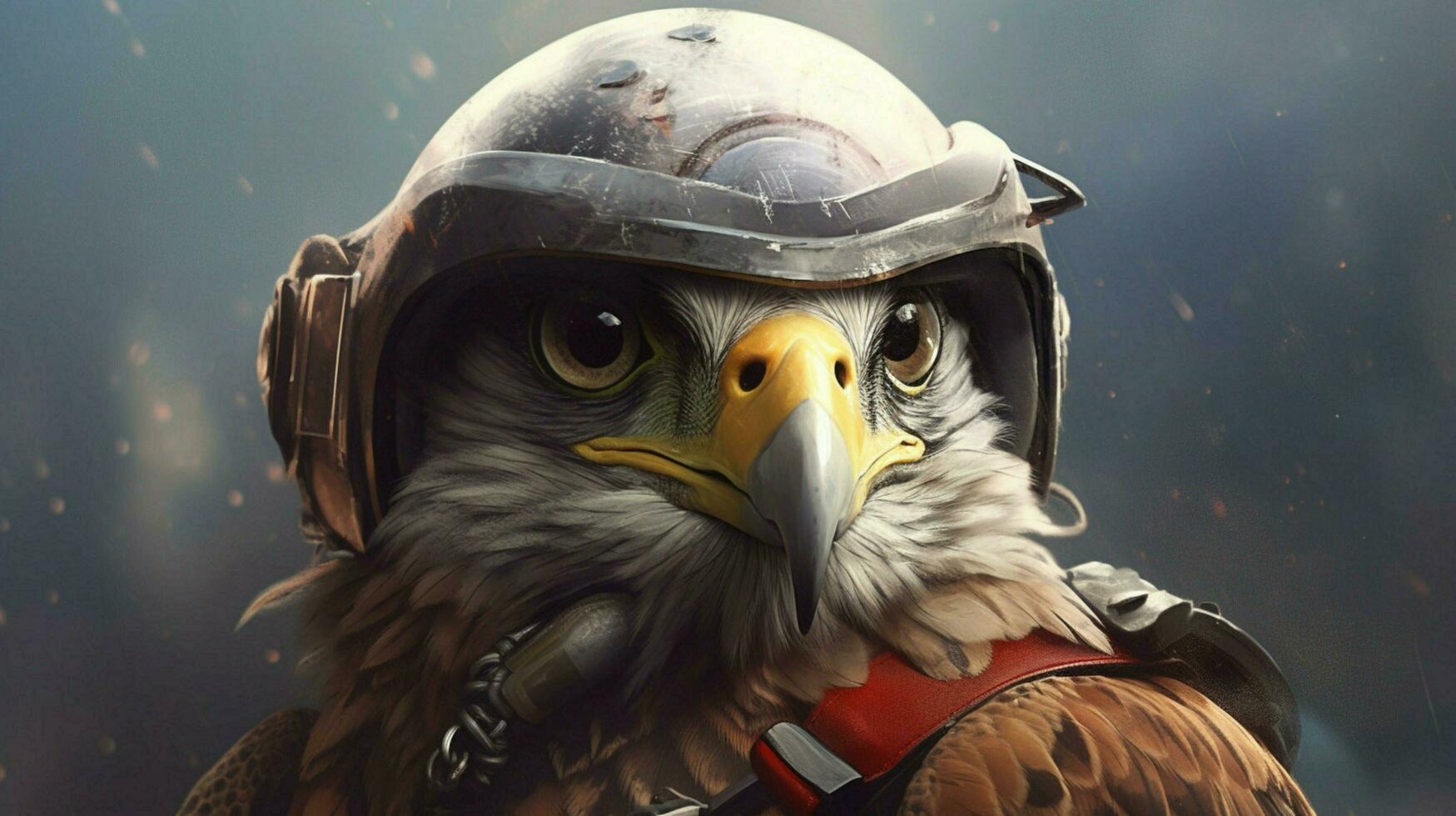 a poster of a falcon with a helmet and a helmet photo