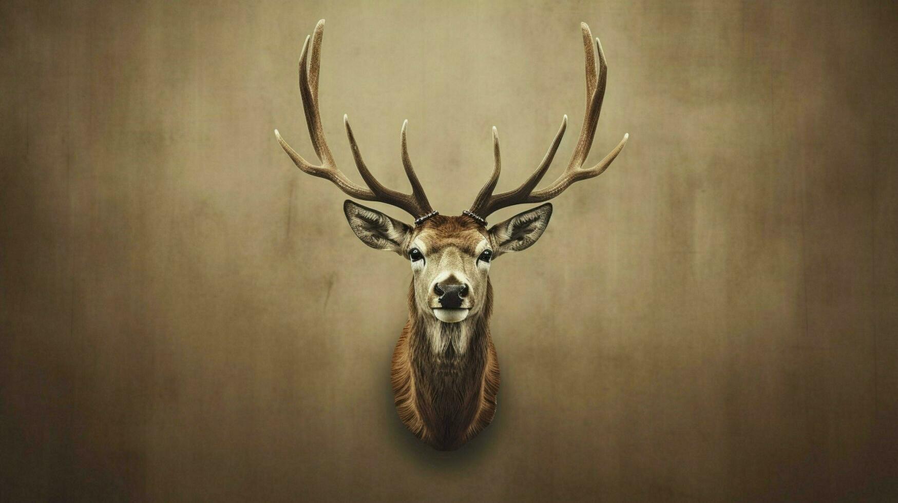 a poster that has a deer head on it photo