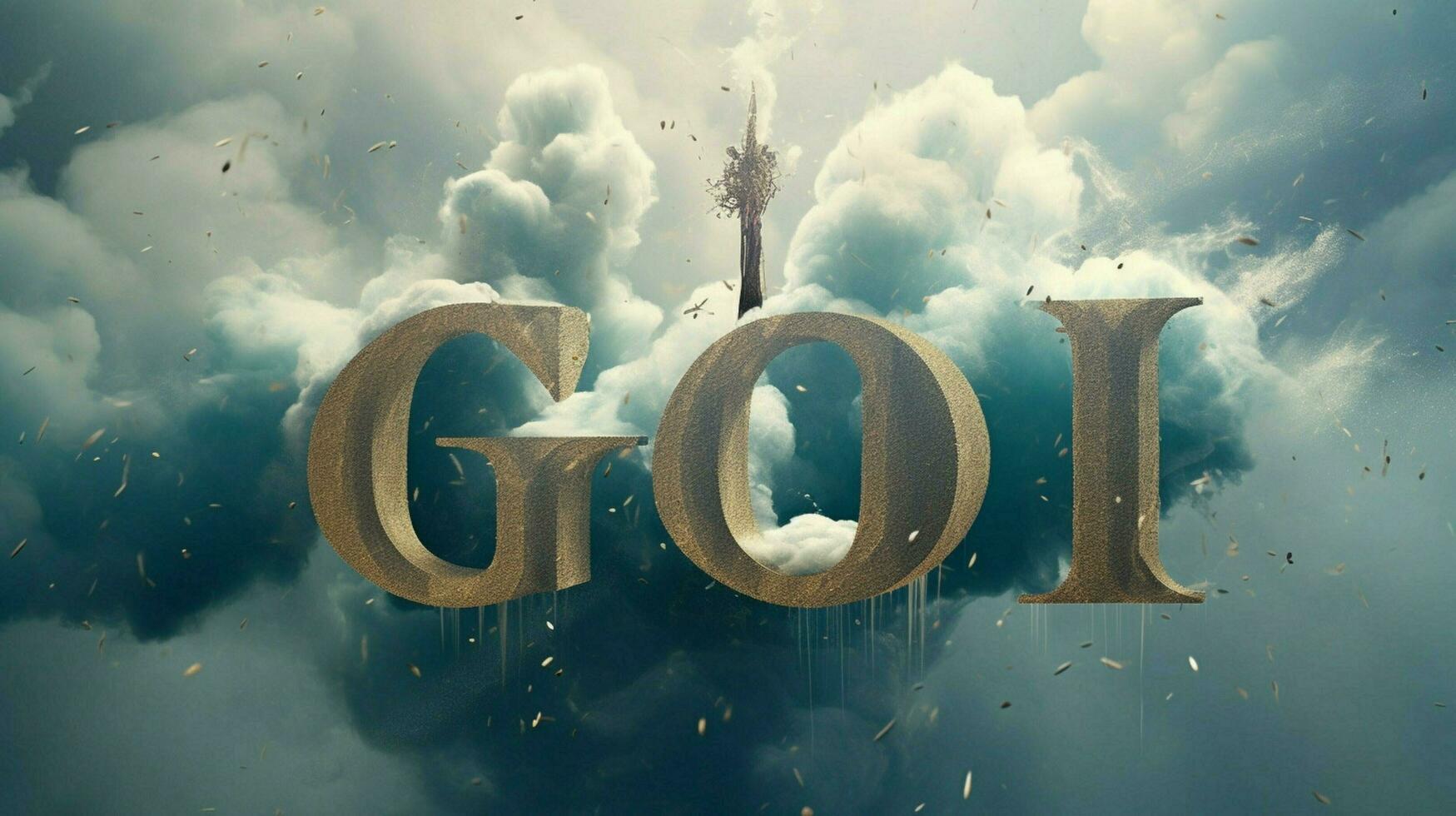 a poster that has the word god on it photo