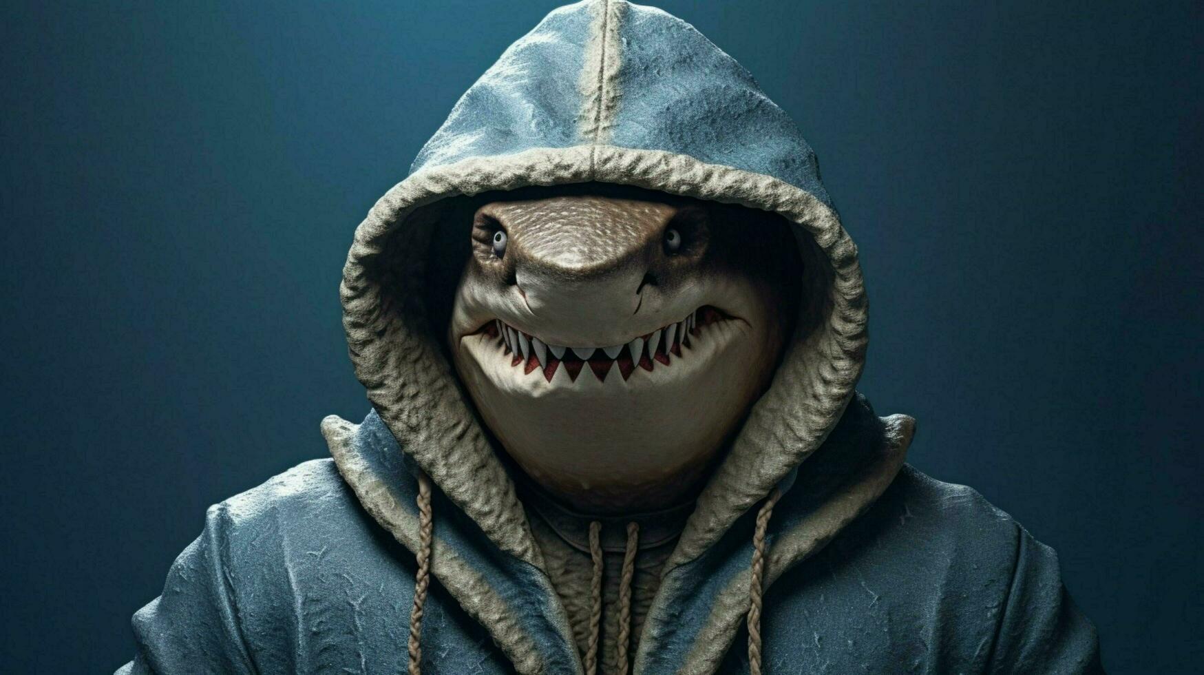 a shark in a hoodie with the names on it photo