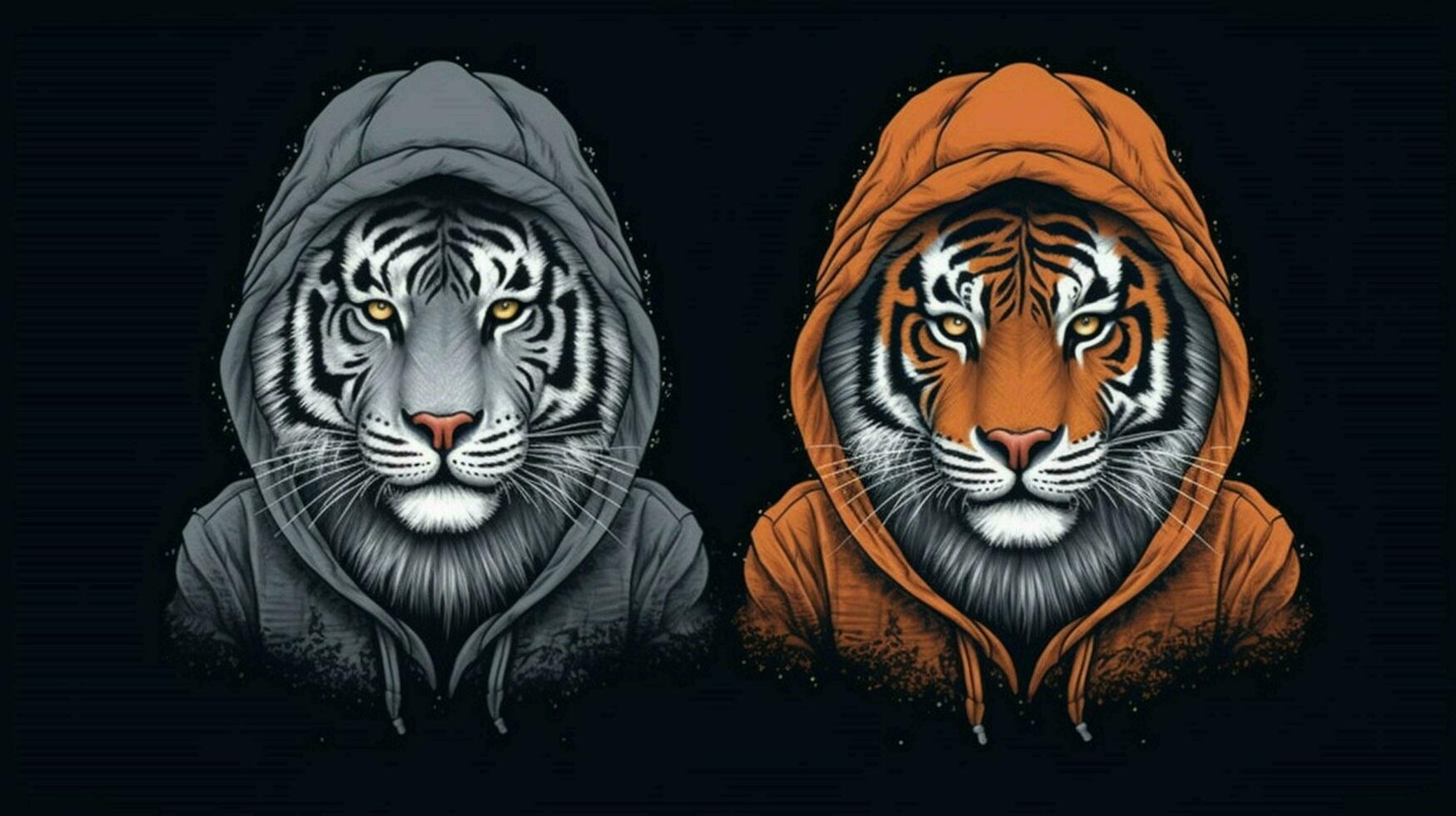 a tiger with a hoodie and a hoodie photo