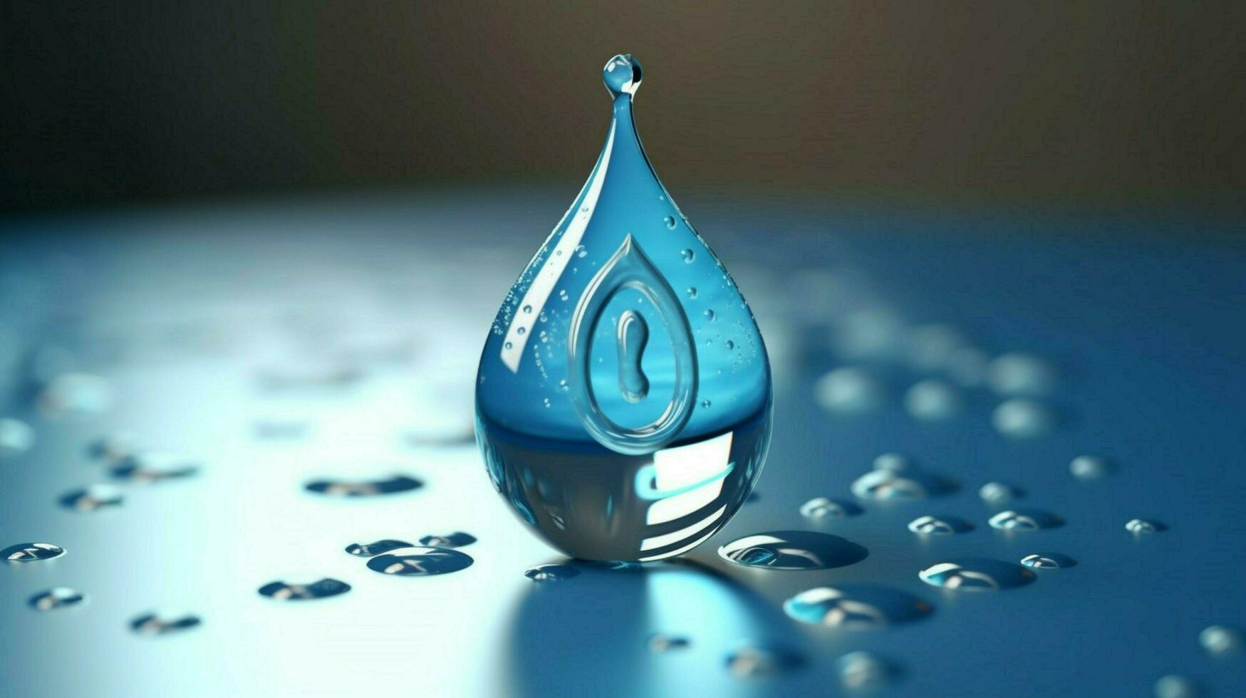 a water droplet with the word water on it photo