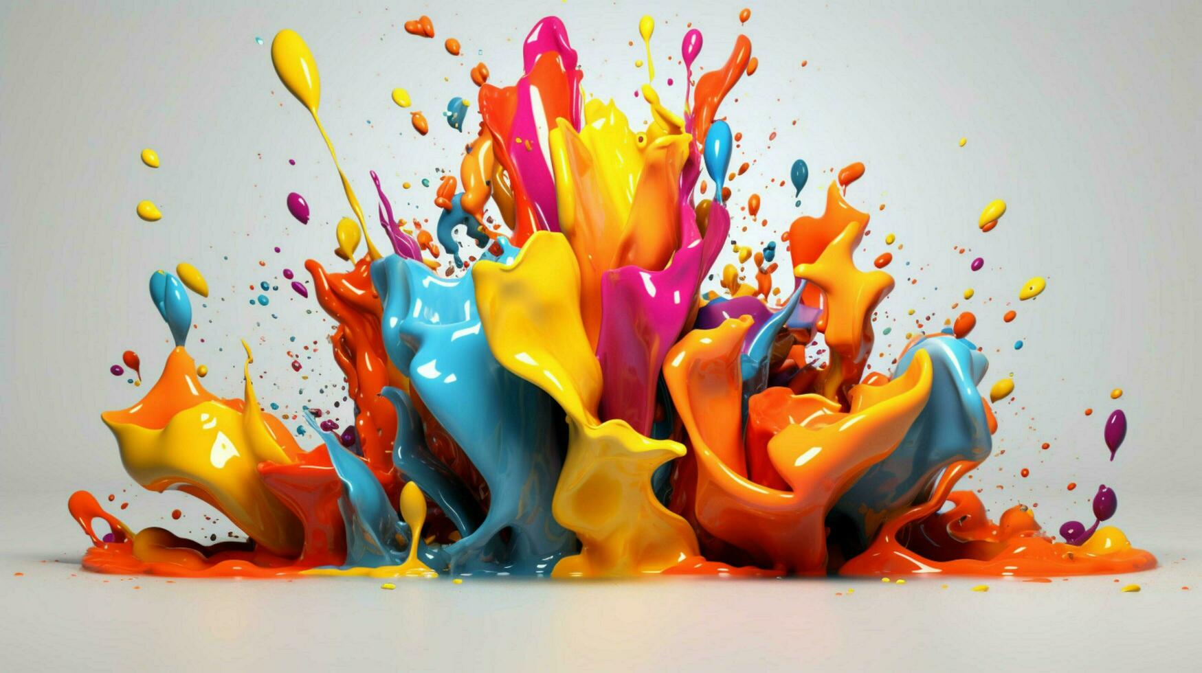 abstract art with colorful splash 3d photo