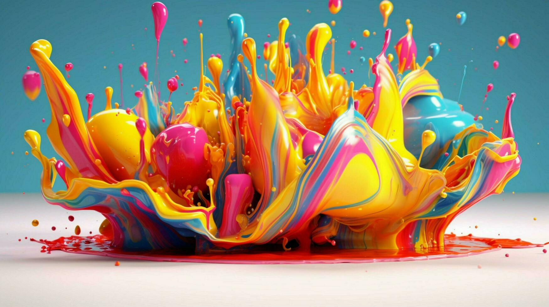 abstract art with colorful splash 3d photo