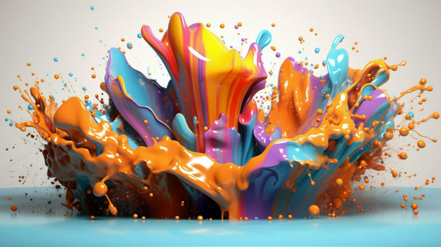 abstract art with colorful splash 3d photo