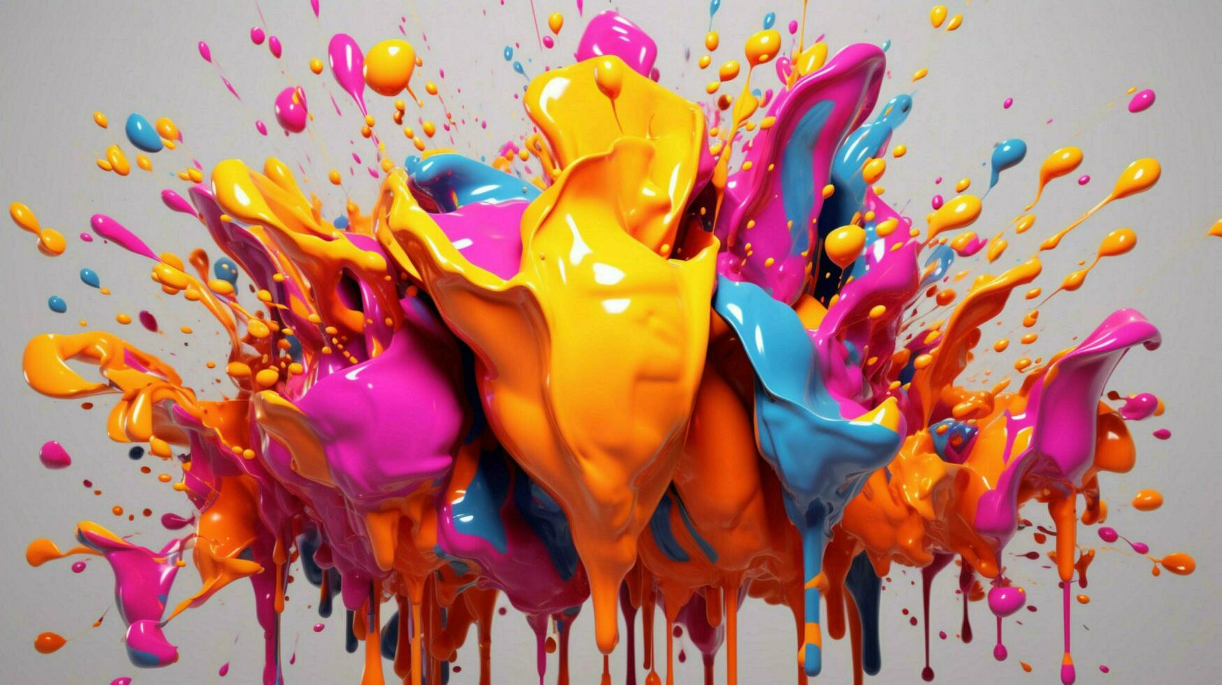 abstract art with colorful splash 3d photo