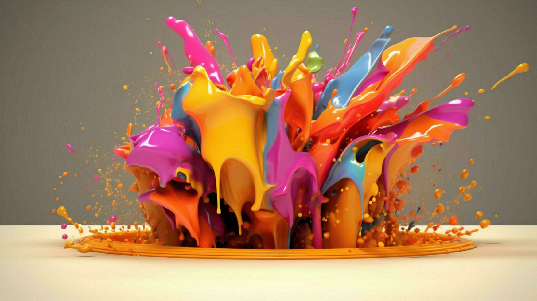 abstract art with colorful splash 3d photo