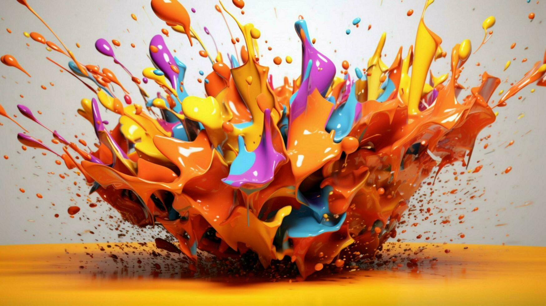 abstract art with colorful splash 3d photo