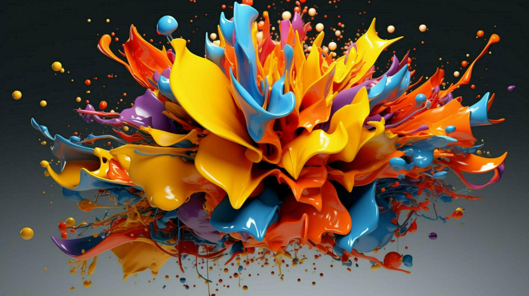 abstract art with colorful splash 3d photo