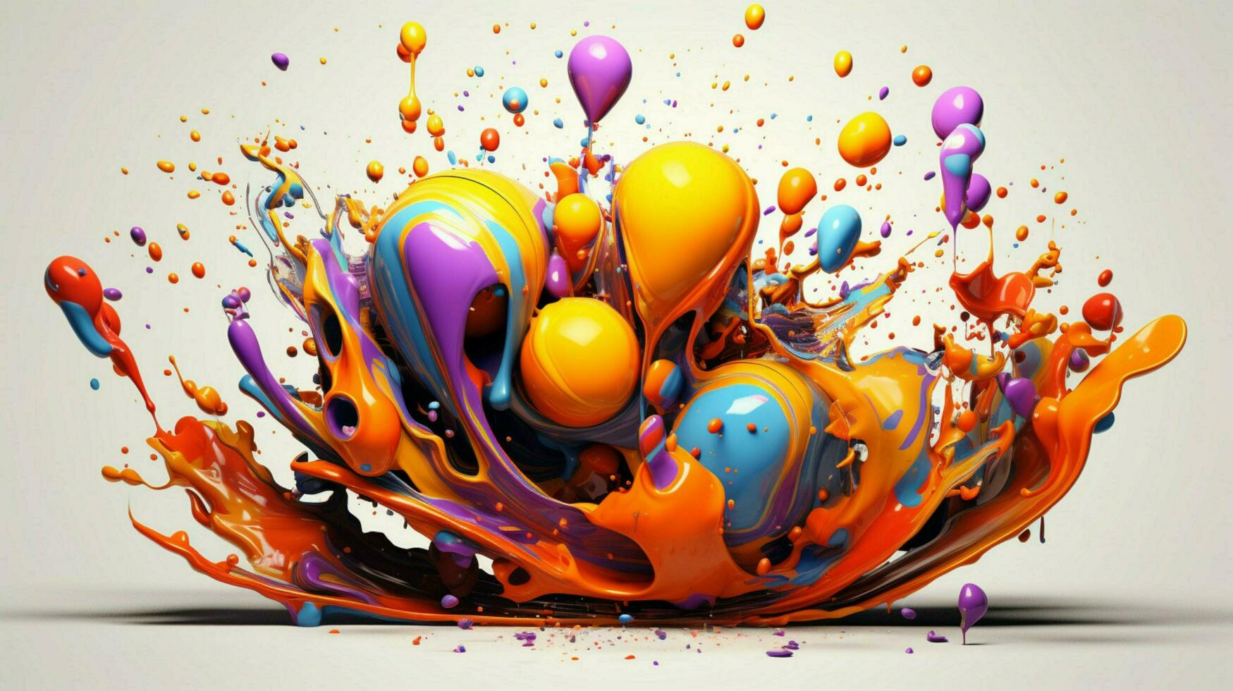 abstract art with colorful splash 3d photo