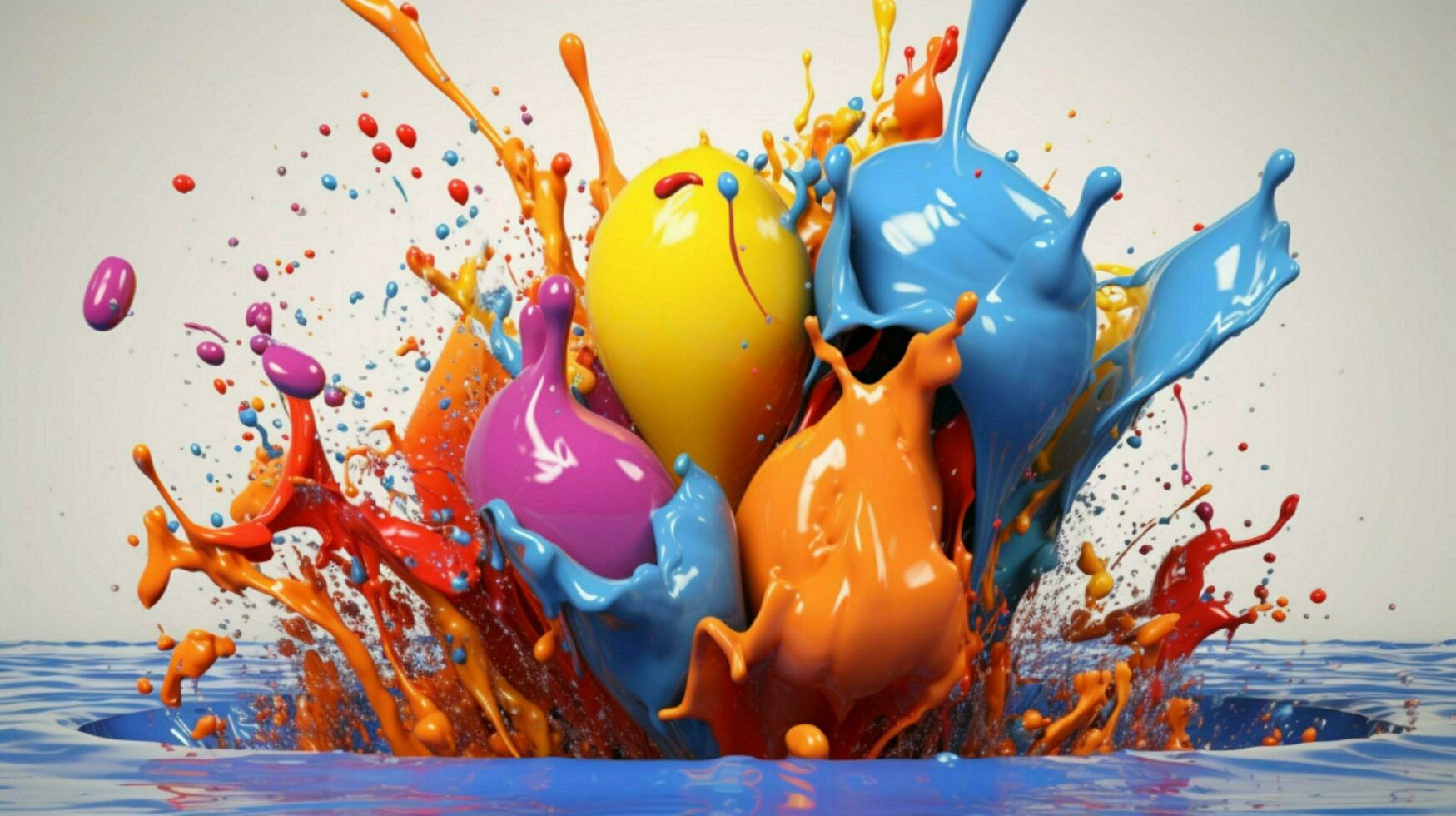 abstract art with colorful splash 3d photo