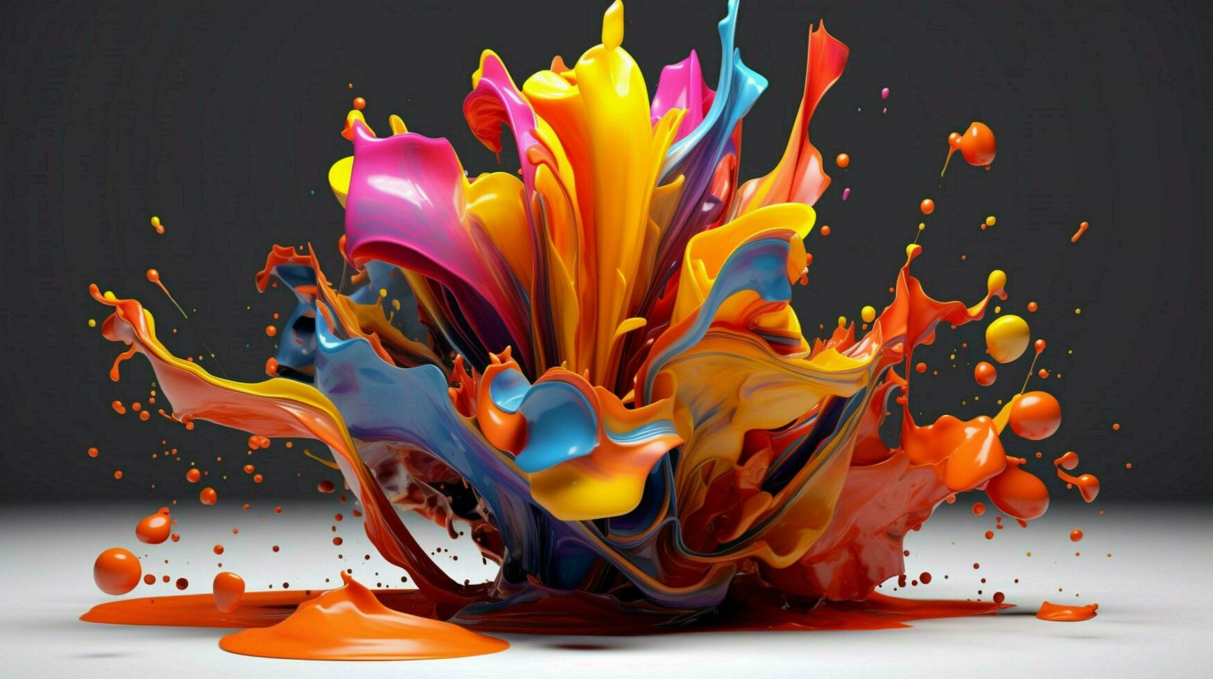 abstract art with colorful splash 3d photo