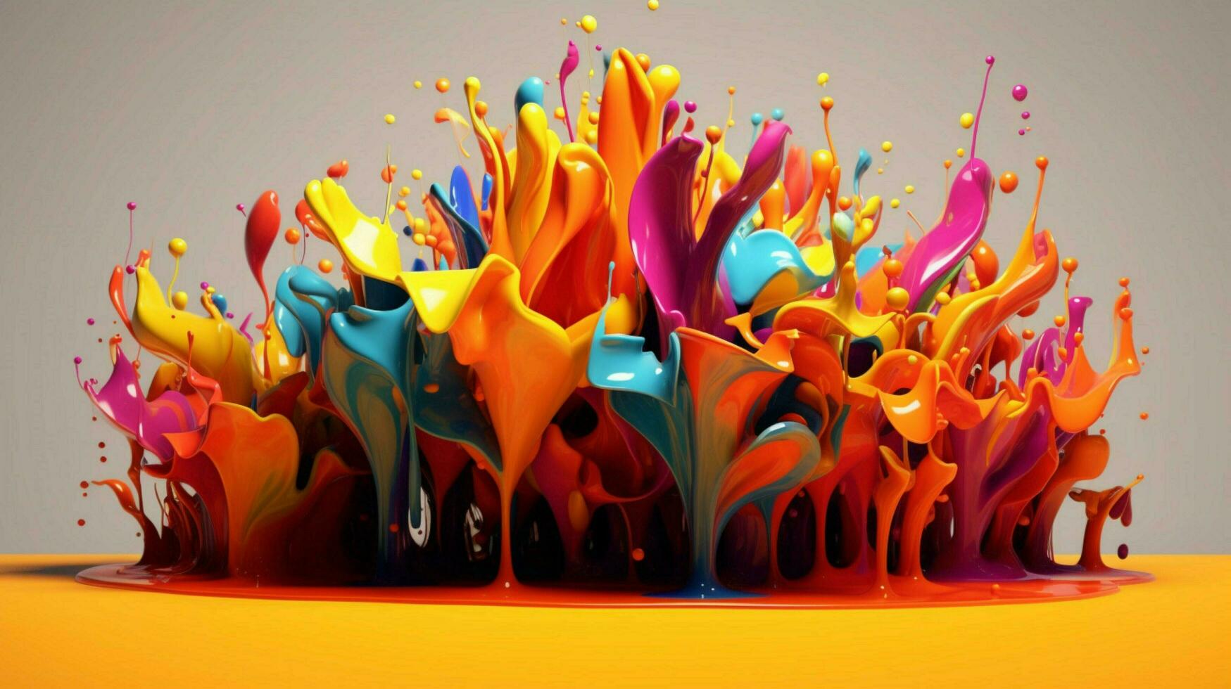 abstract art with colorful splash 3d photo