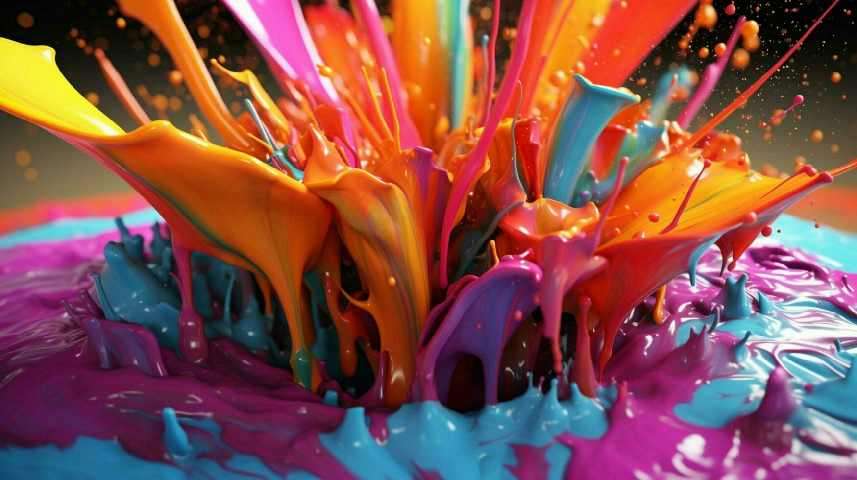 abstract art with colorful splash 3d photo