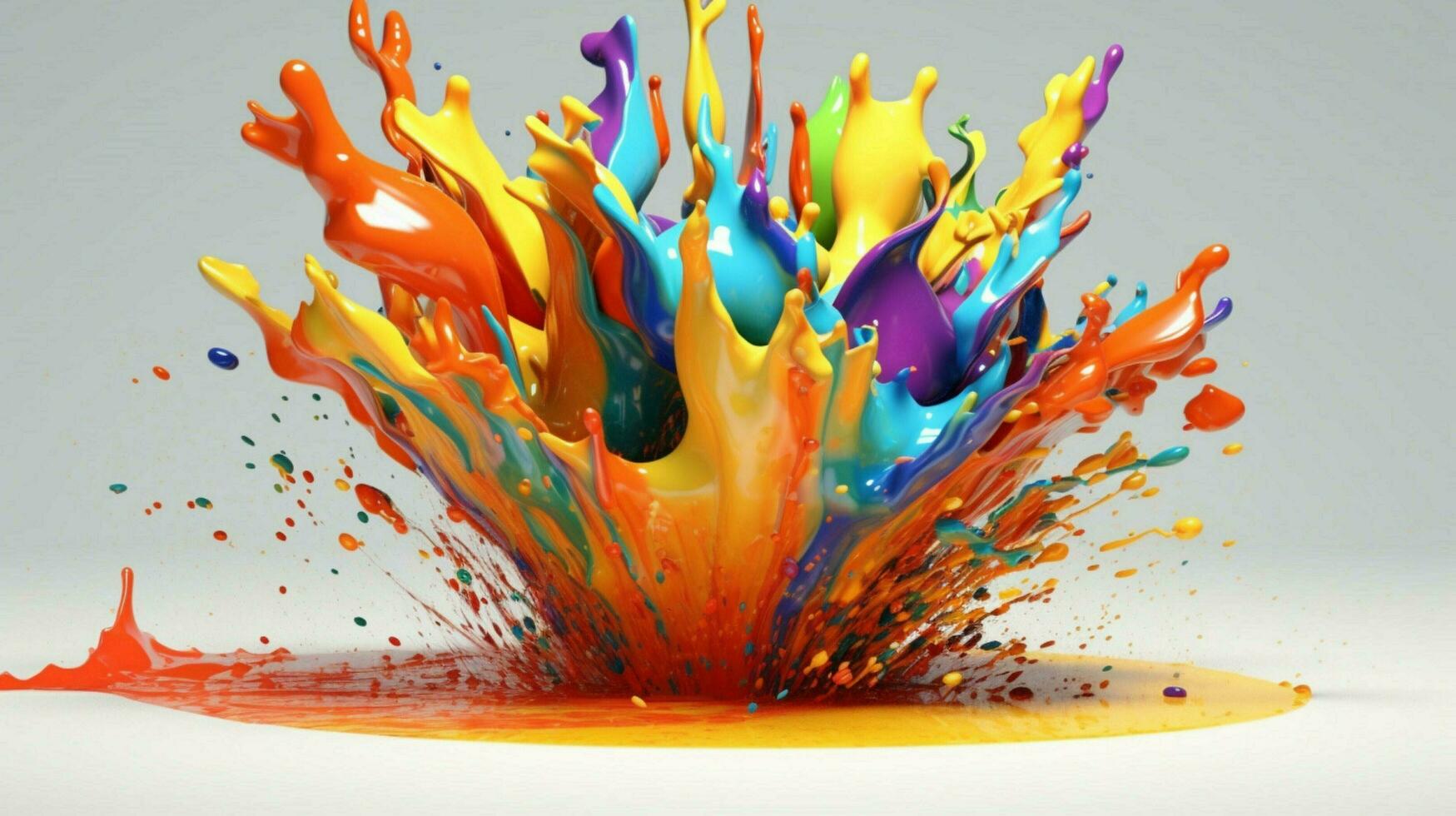 abstract art with colorful splash 3d photo