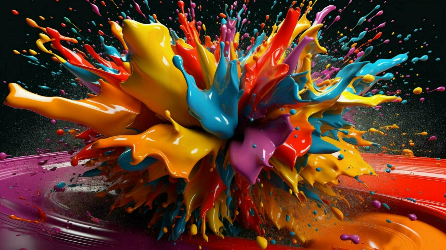 abstract art with colorful splash 3d photo