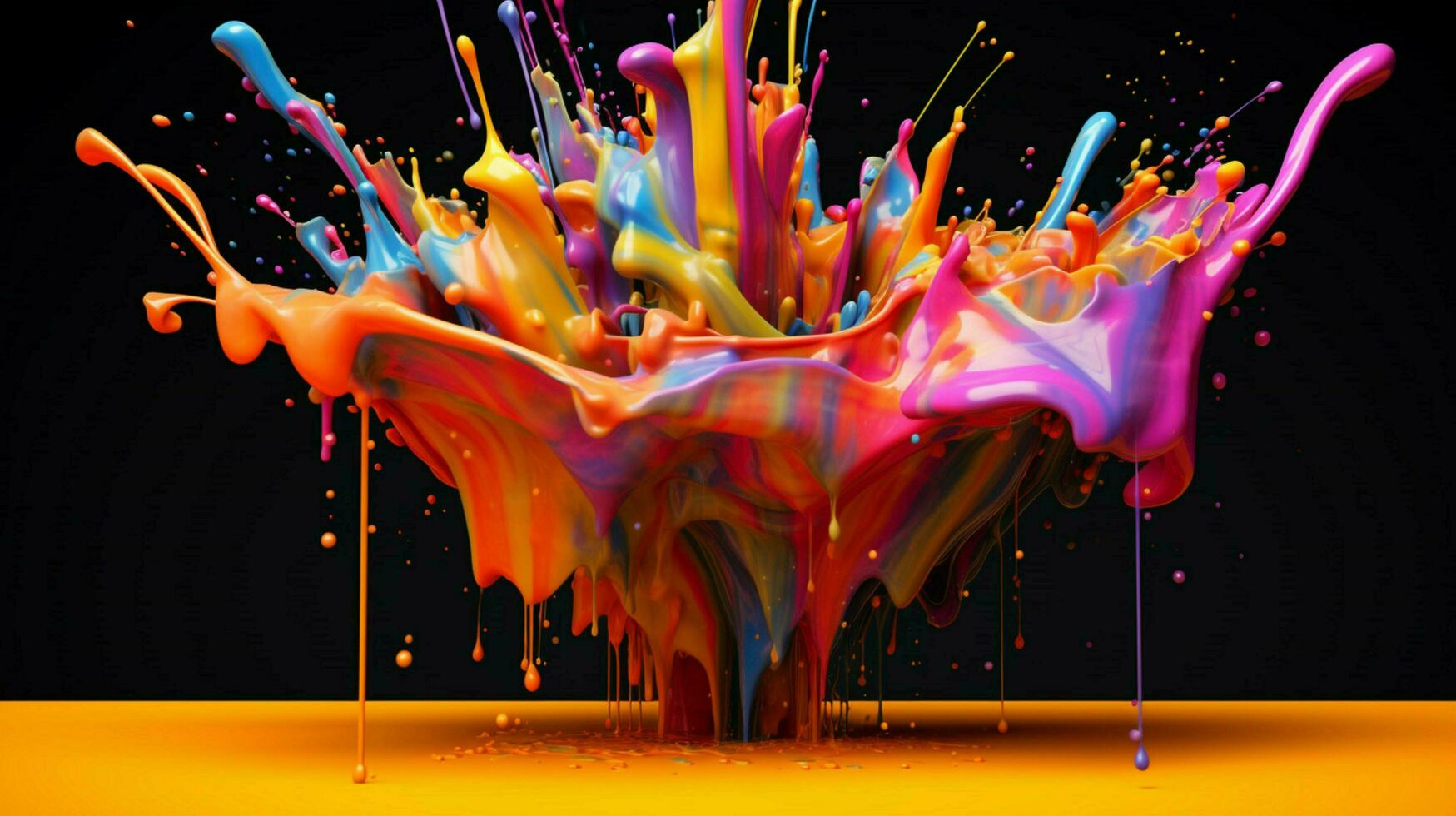 abstract art with colorful splash 3d photo