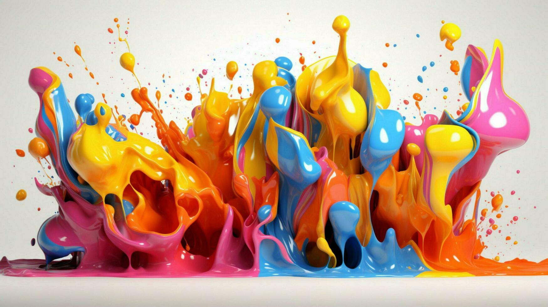 abstract art with colorful splash 3d photo