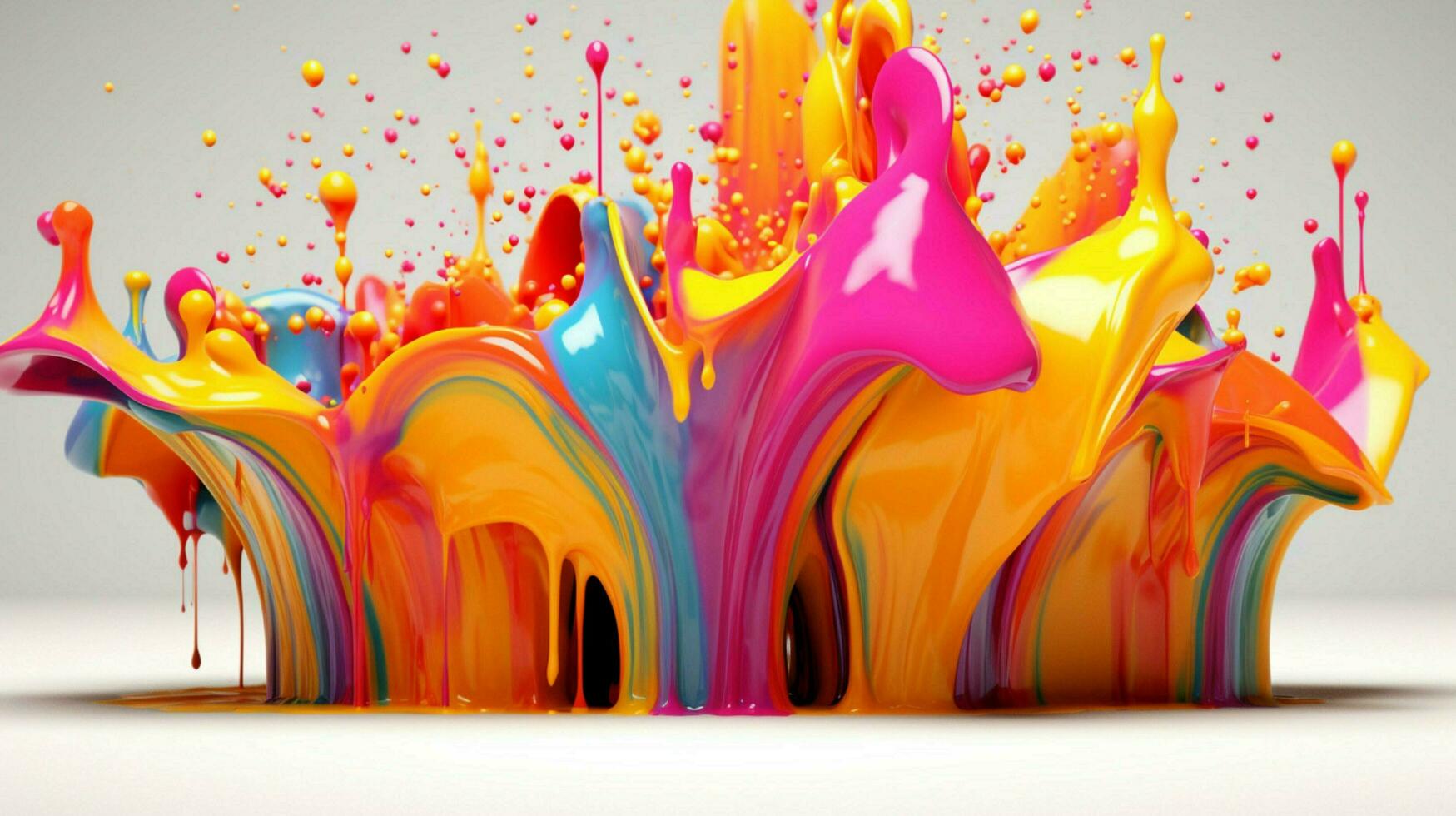 abstract art with colorful splash 3d photo