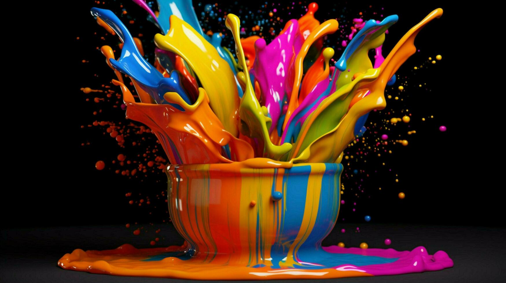 abstract art with colorful splash 3d photo