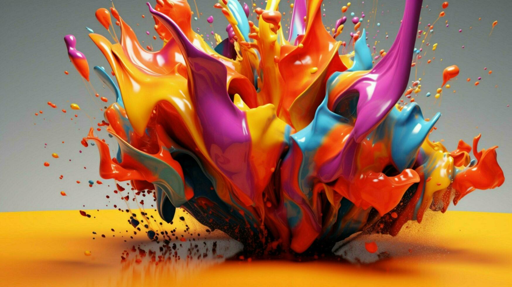 abstract art with colorful splash 3d photo