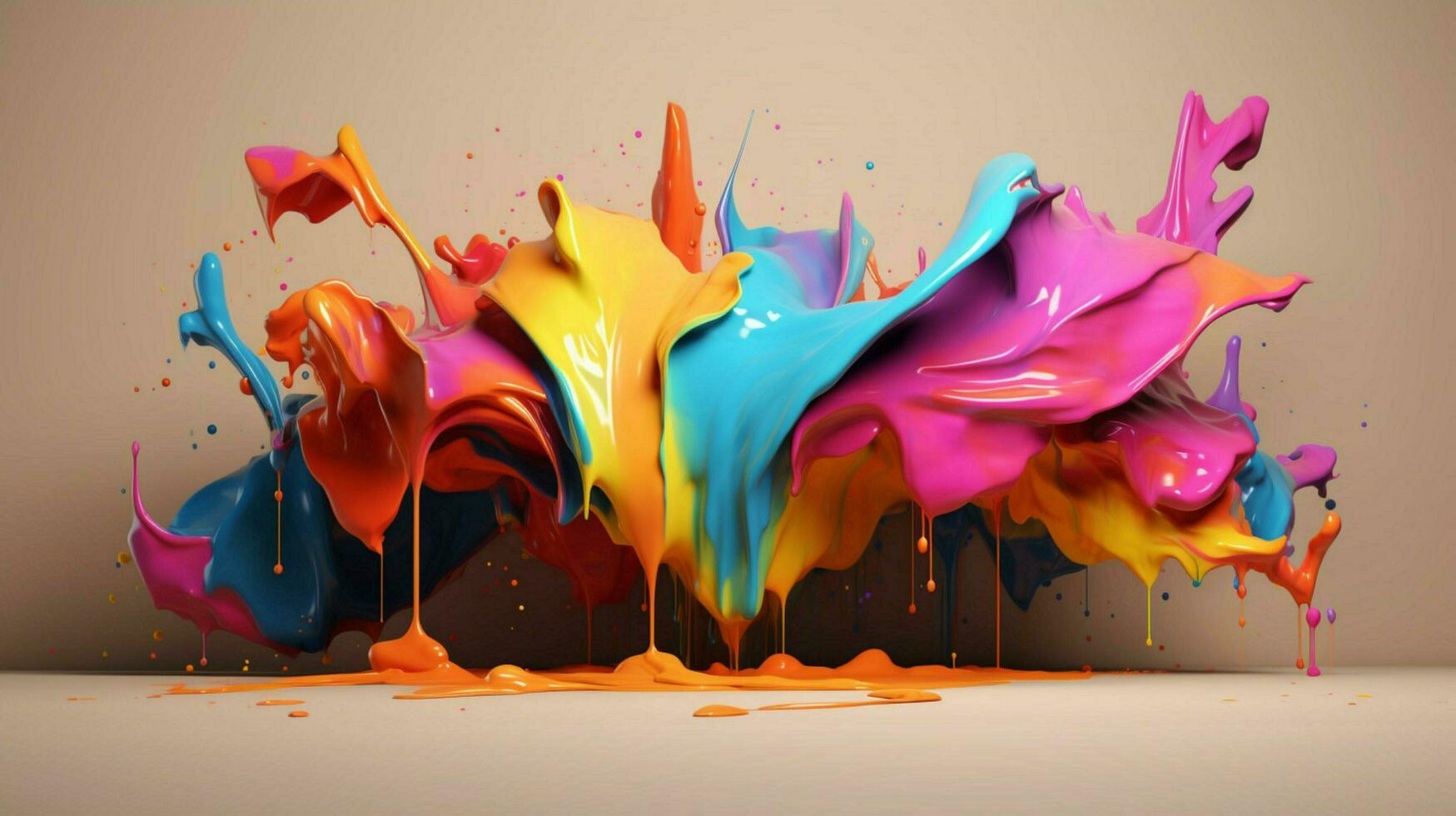 abstract art with colorful splash 3d photo