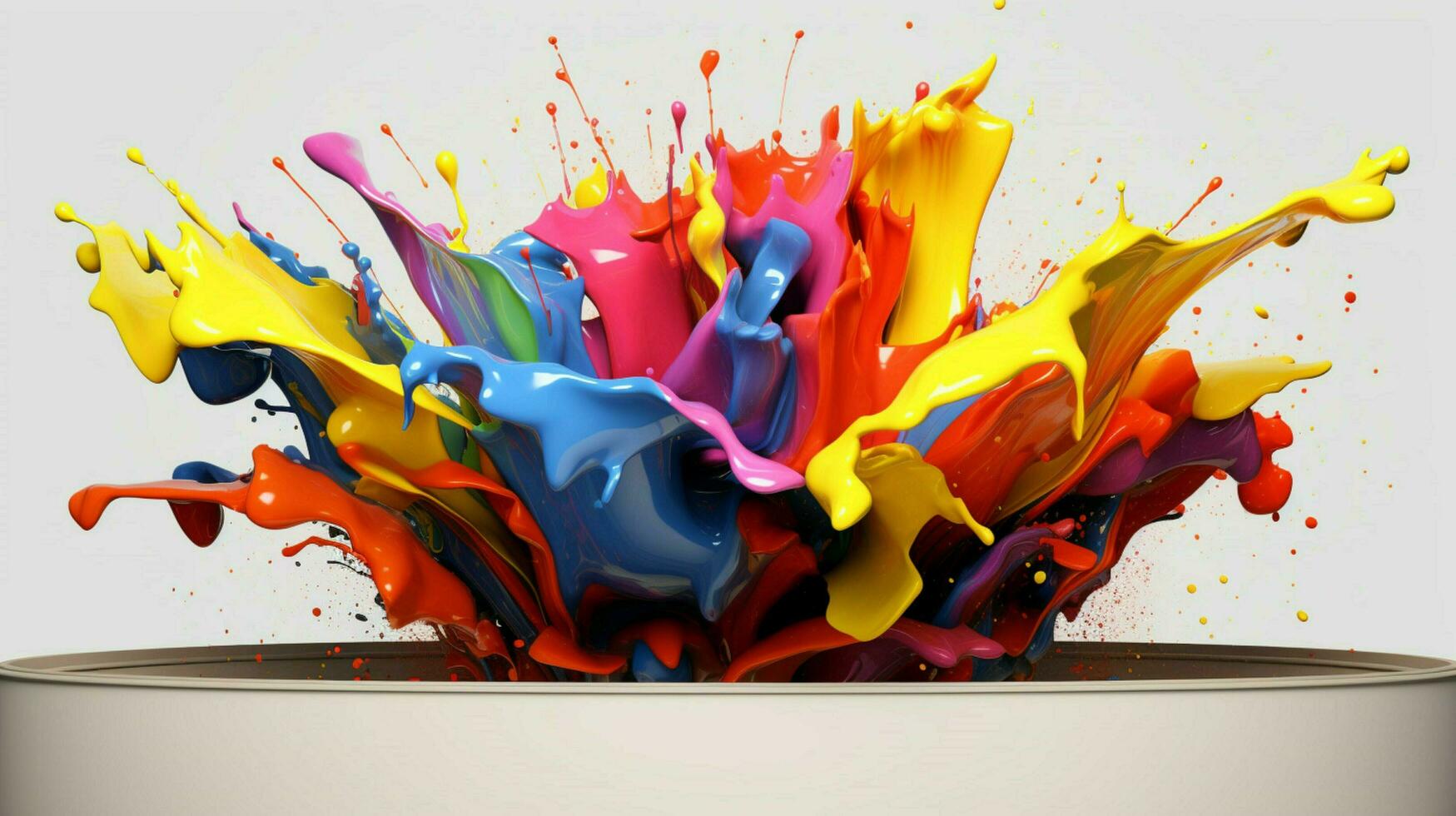 abstract art with colorful splash 3d photo