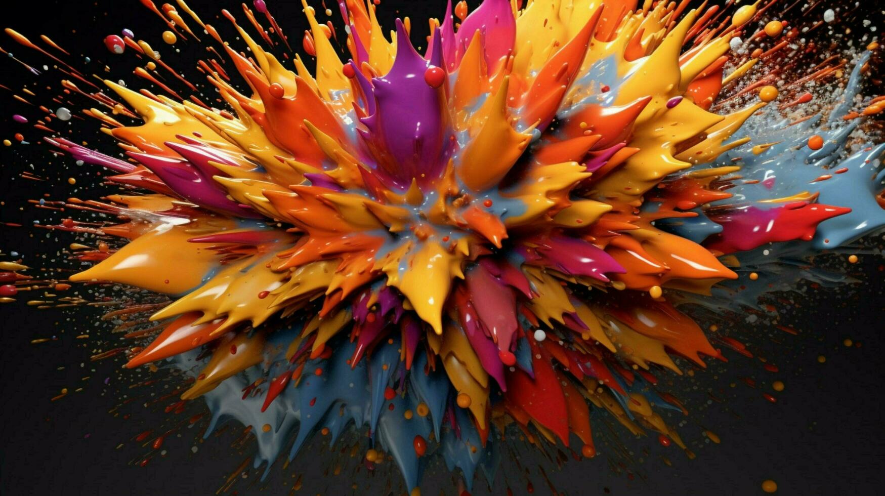 abstract art with colorful splash 3d photo