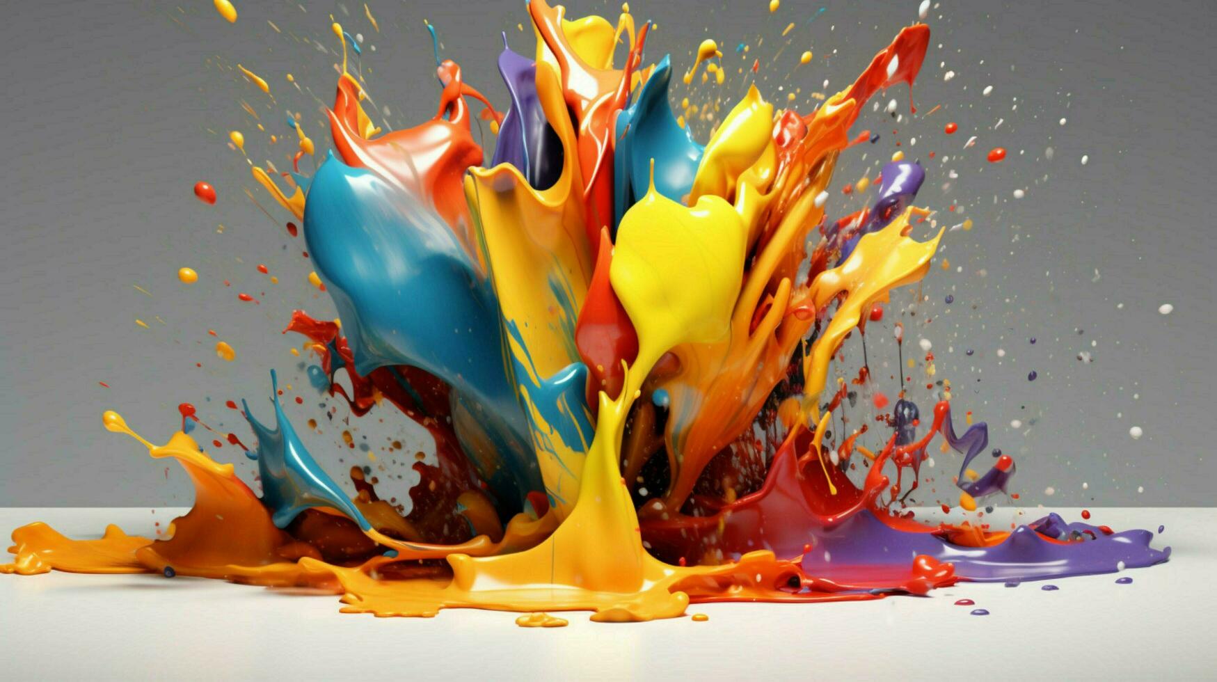 abstract art with colorful splash 3d photo